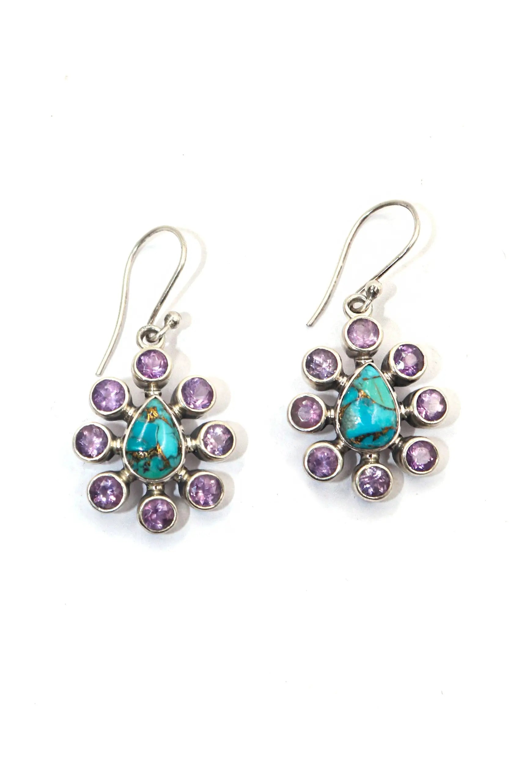 Adore Lightweight Charm with Turquoise and Purple Amethyst Gemstone Earrings