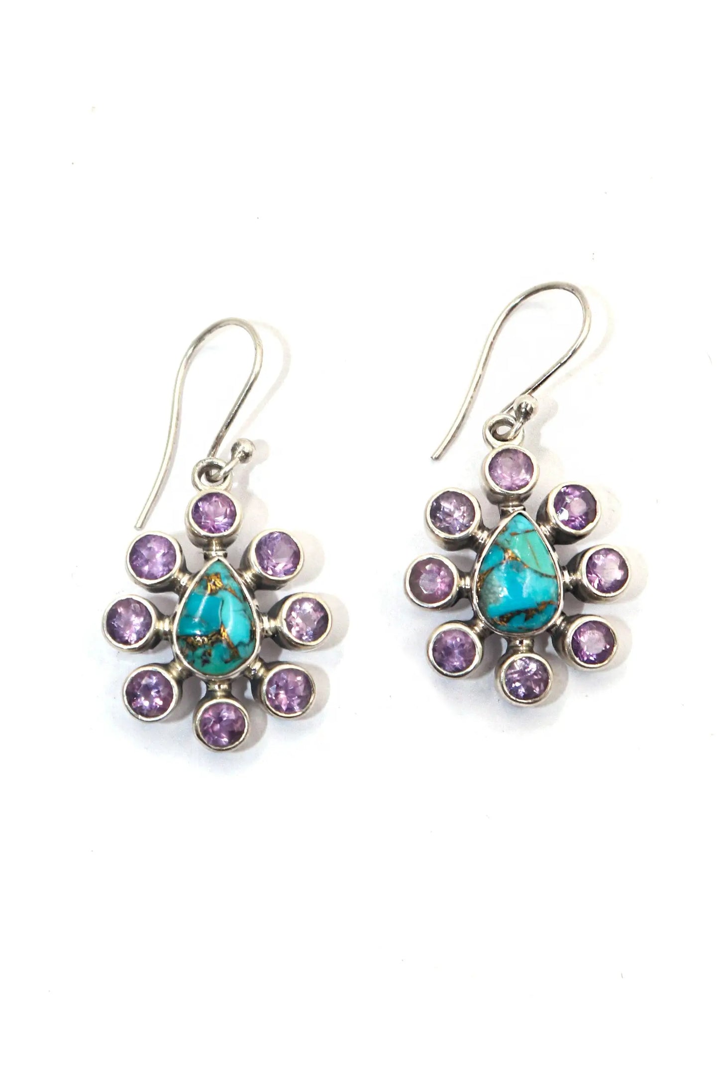 Adore Lightweight Charm with Turquoise and Purple Amethyst Gemstone Earrings