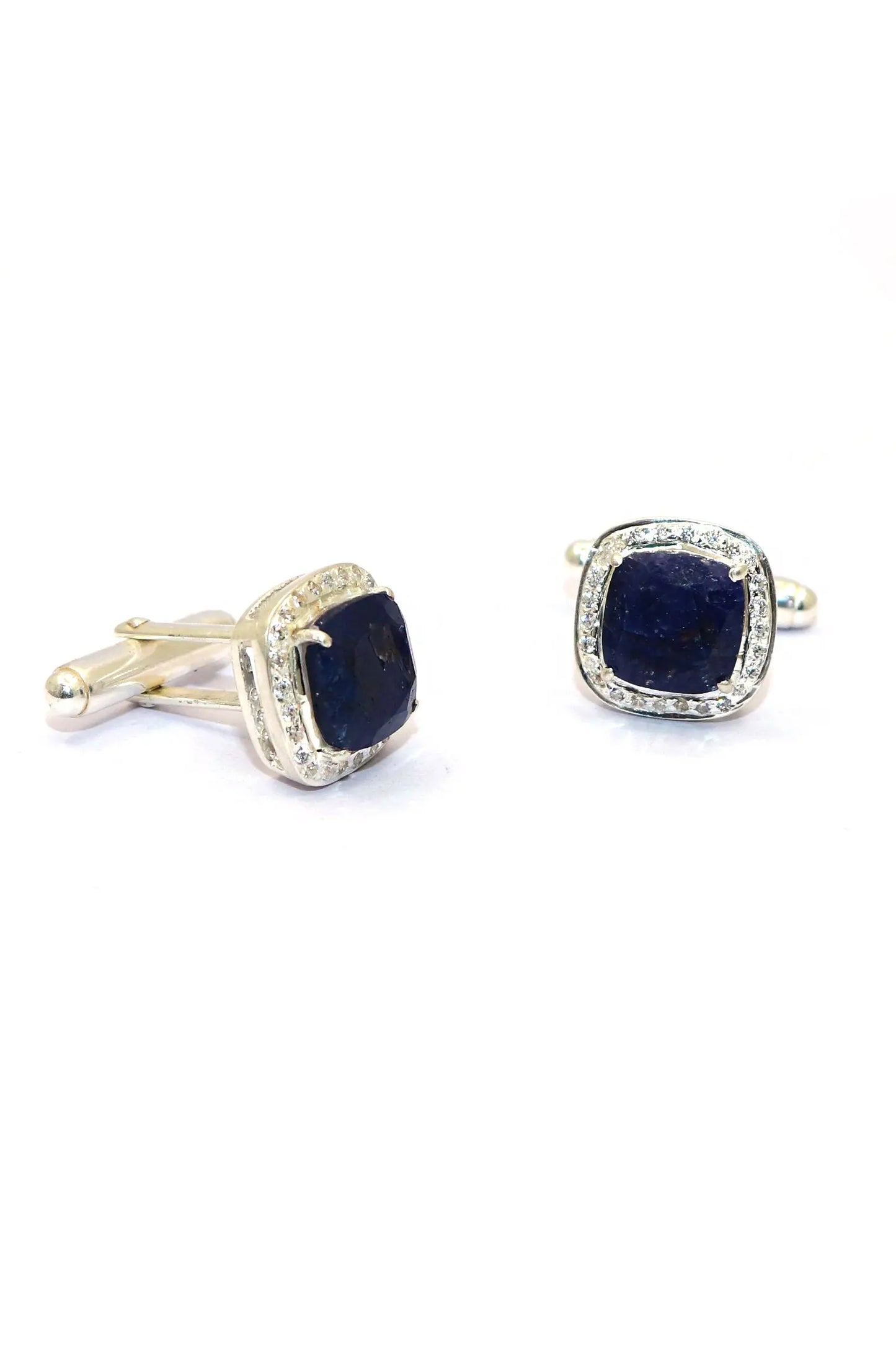 Blue Sapphire with CZ Stanning Fashion cufflinks Jewelry