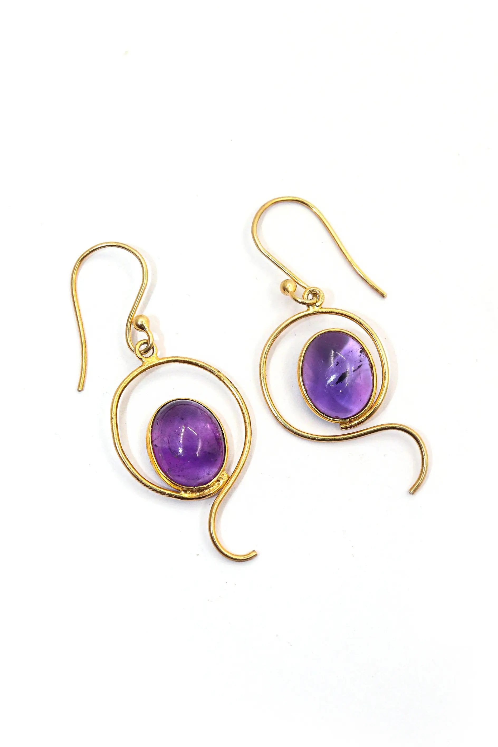 Charming Touch Amethyst Gemstone Gold-Plated Earrings