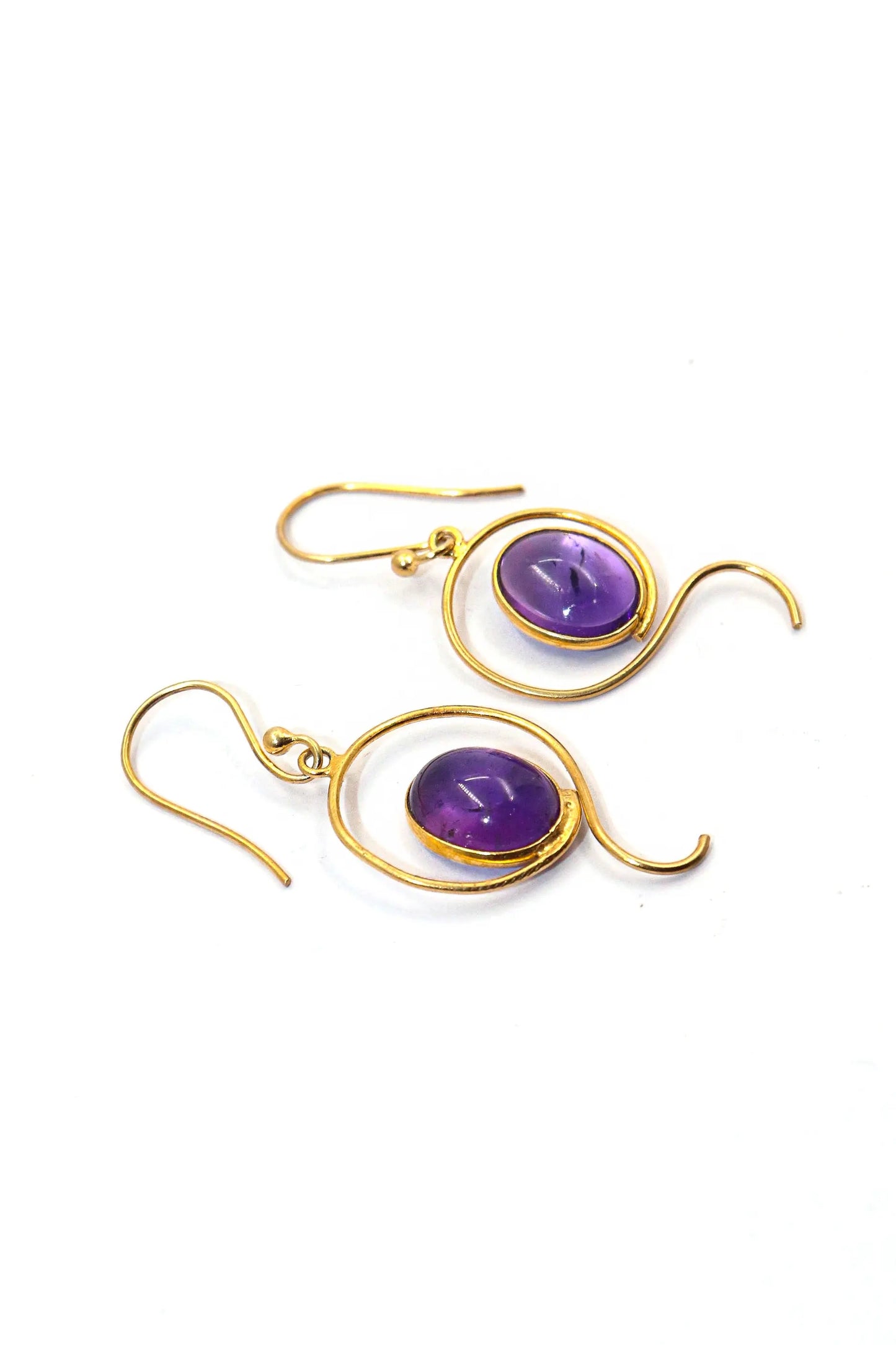 Charming Touch Amethyst Gemstone Gold-Plated Earrings