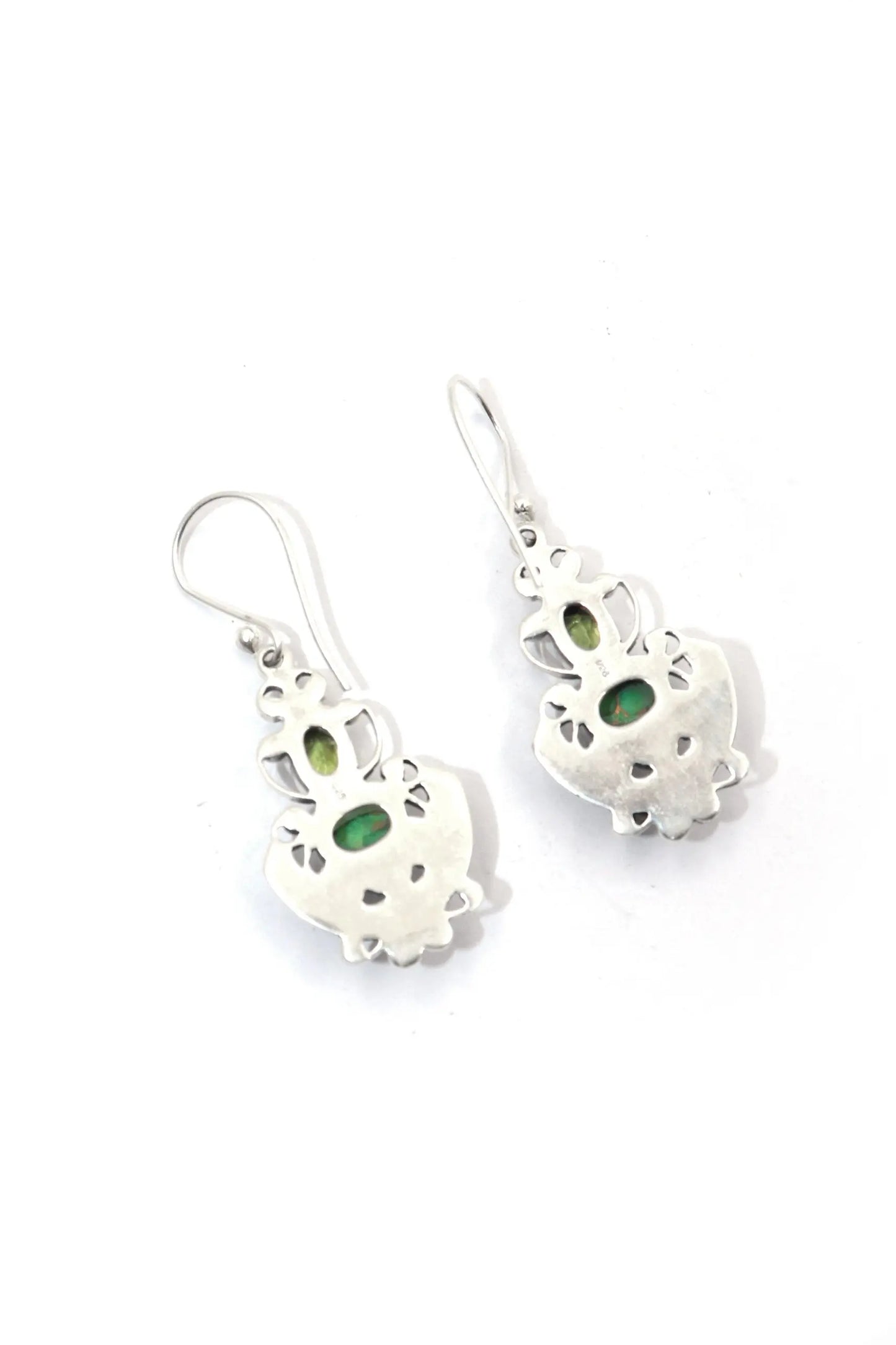 Classic Modern Turquoise and Peridot Gemstone Earrings Jewelry