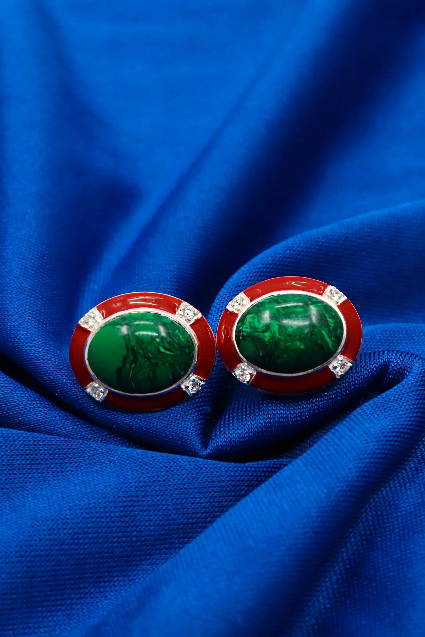 Designer Malachite with cz Stanning Wedding cufflinks Jewelry