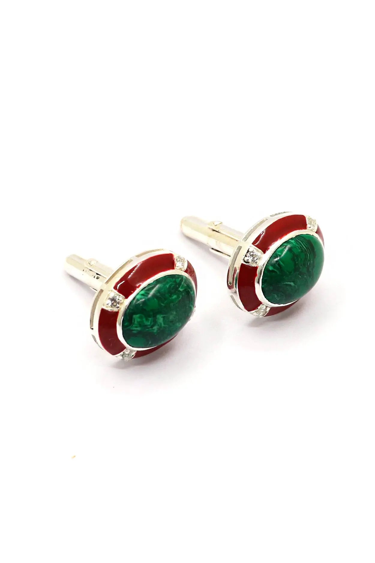 Designer Malachite with cz Stanning Wedding cufflinks Jewelry