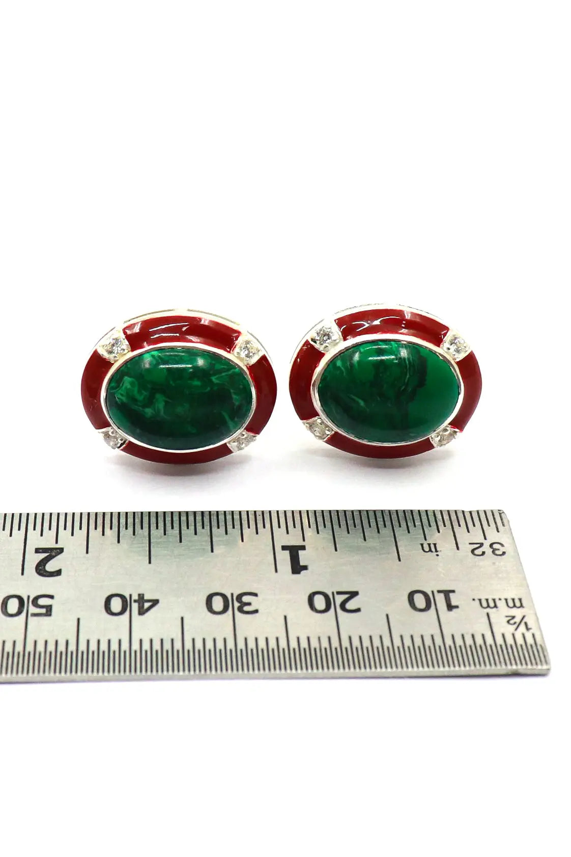 Designer Malachite with cz Stanning Wedding cufflinks Jewelry