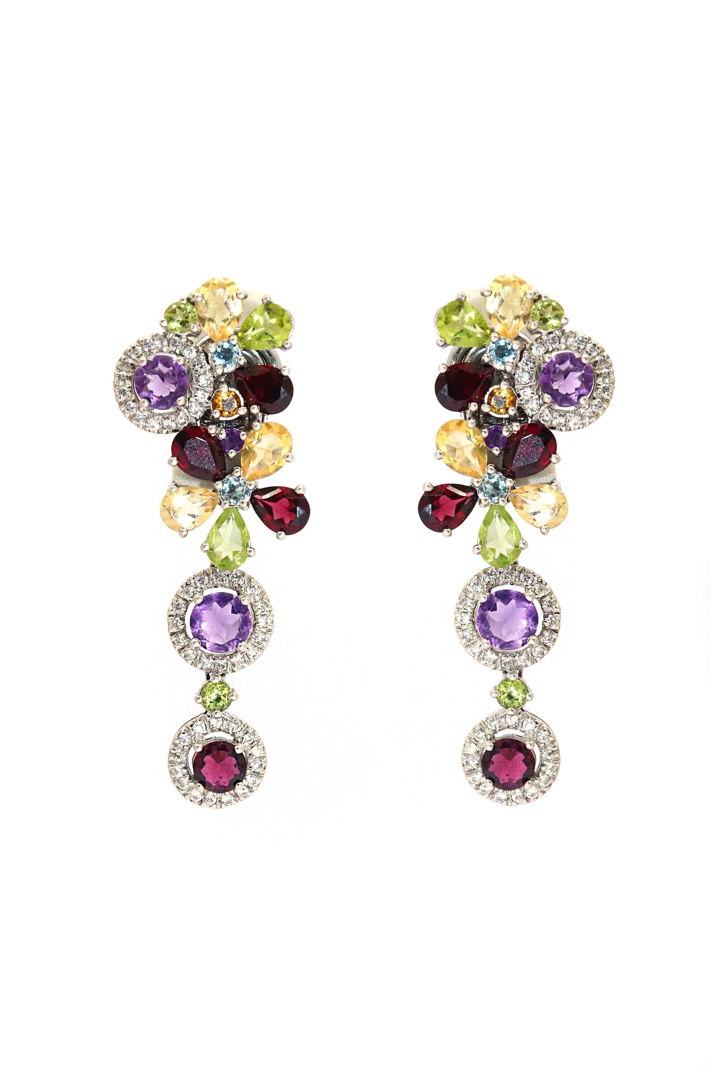 Designer Multi Gemstone Long Stud Earring Jewelry