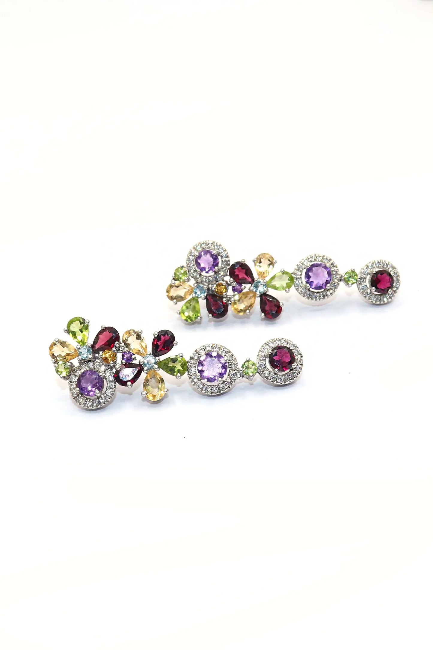 Designer Multi Gemstone Long Stud Earring Jewelry