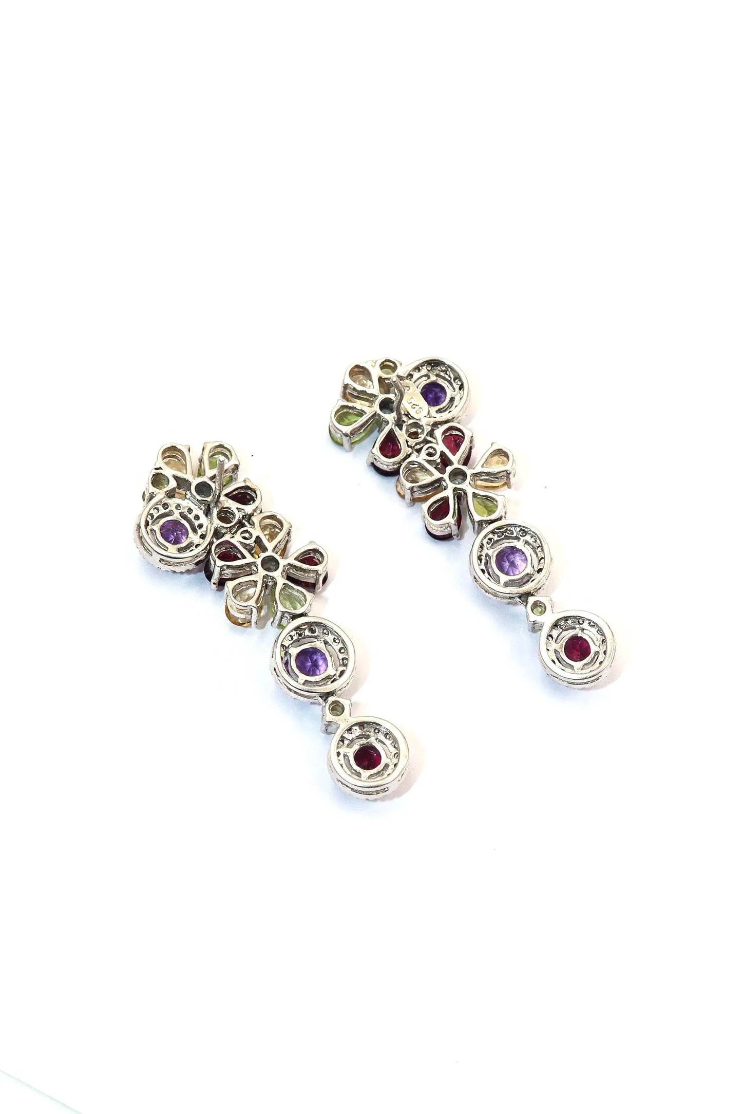 Designer Multi Gemstone Long Stud Earring Jewelry