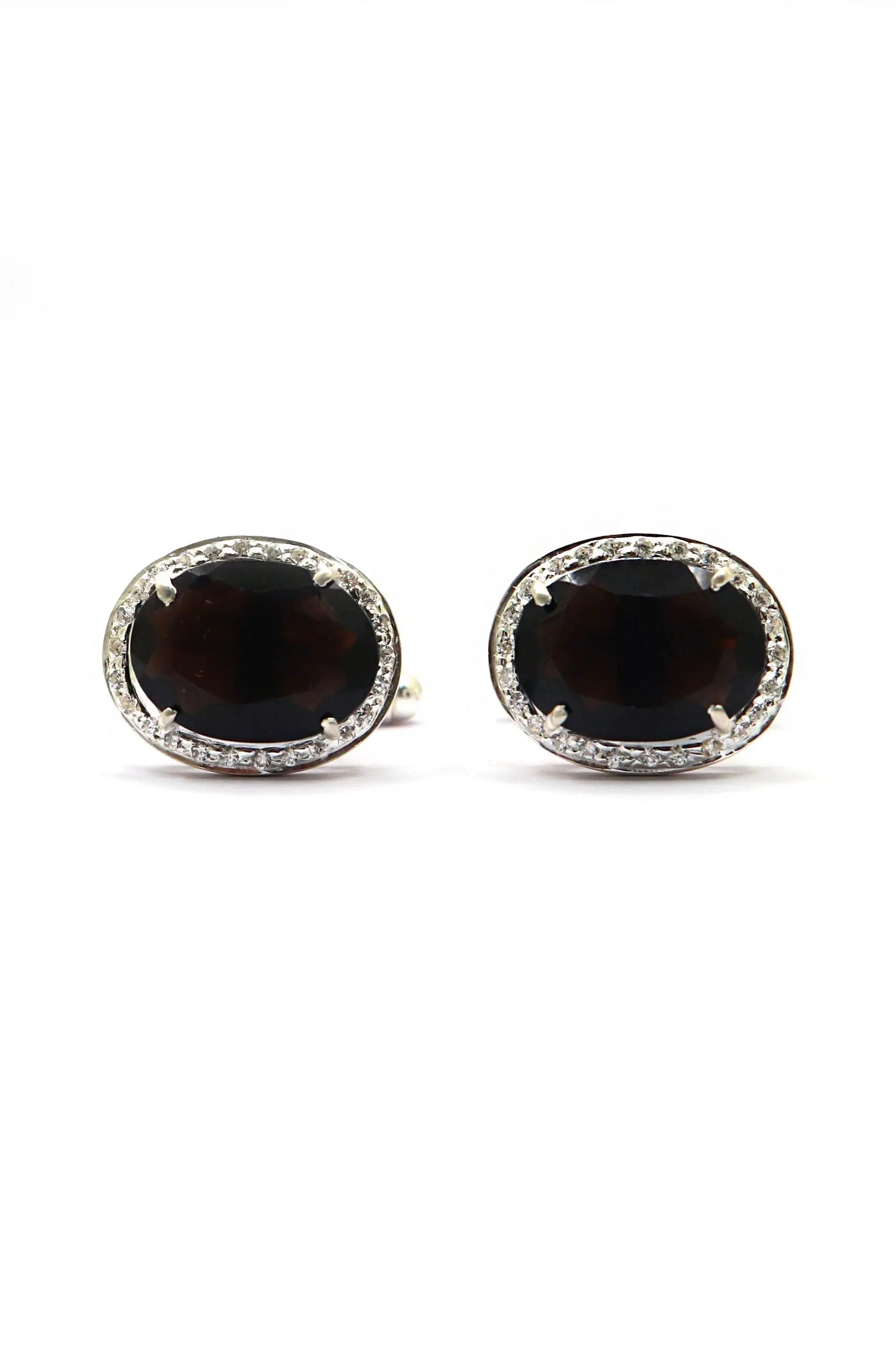 Elegant Garnet with Zircon cufflinks Men's Jewelry