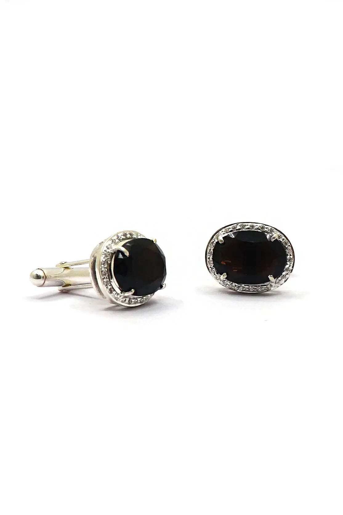 Elegant Garnet with Zircon cufflinks Men's Jewelry