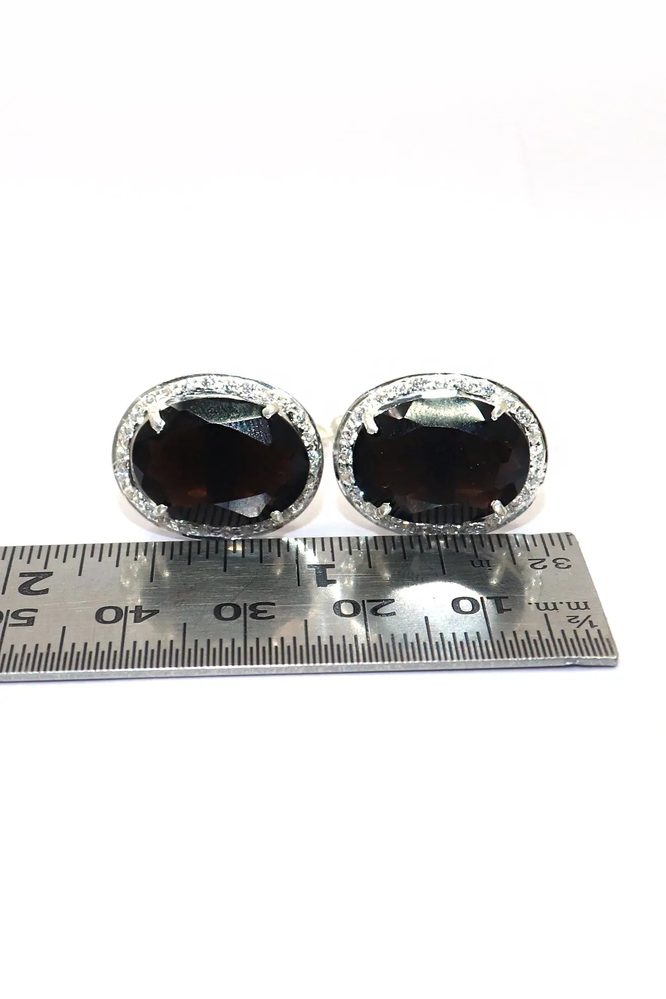 Elegant Garnet with Zircon cufflinks Men's Jewelry