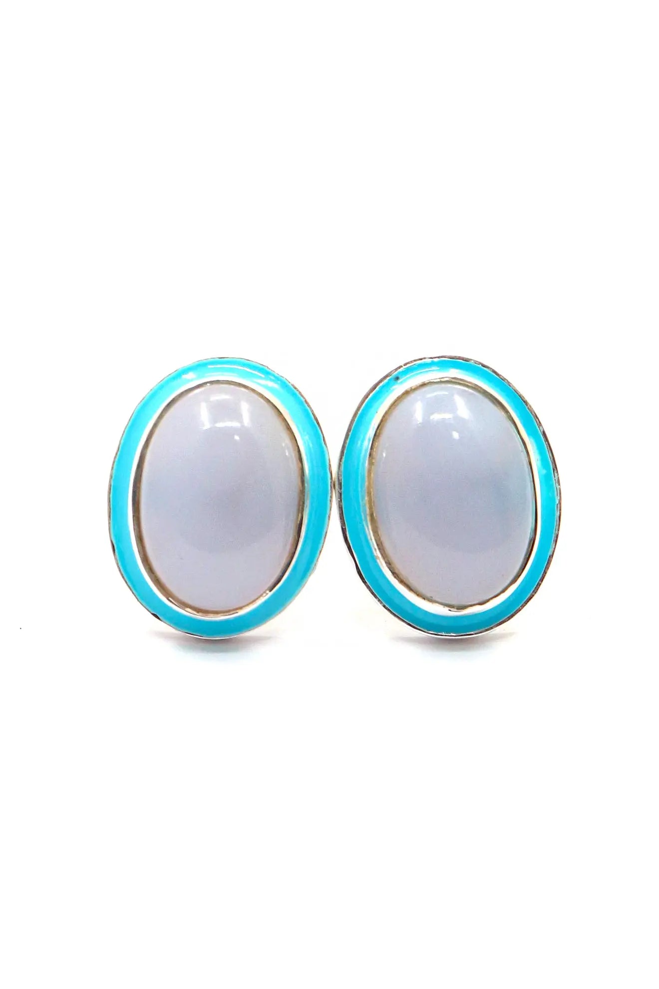 Exclusive Designer Gold Plated Cufflinks with Moonstone Gemstones for Formal Wear Men's Jewelry