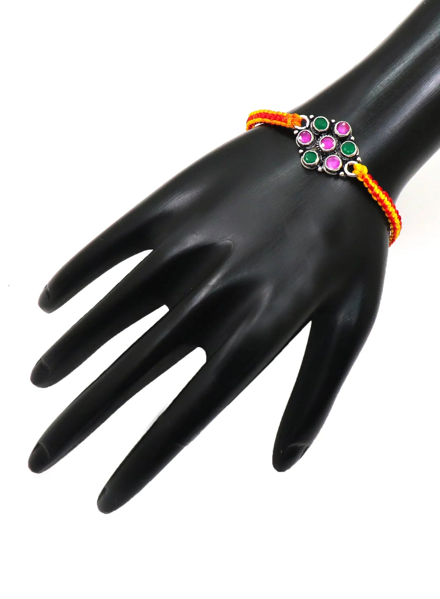 Flower Design Silver Rakhi Band For Rakhi festival