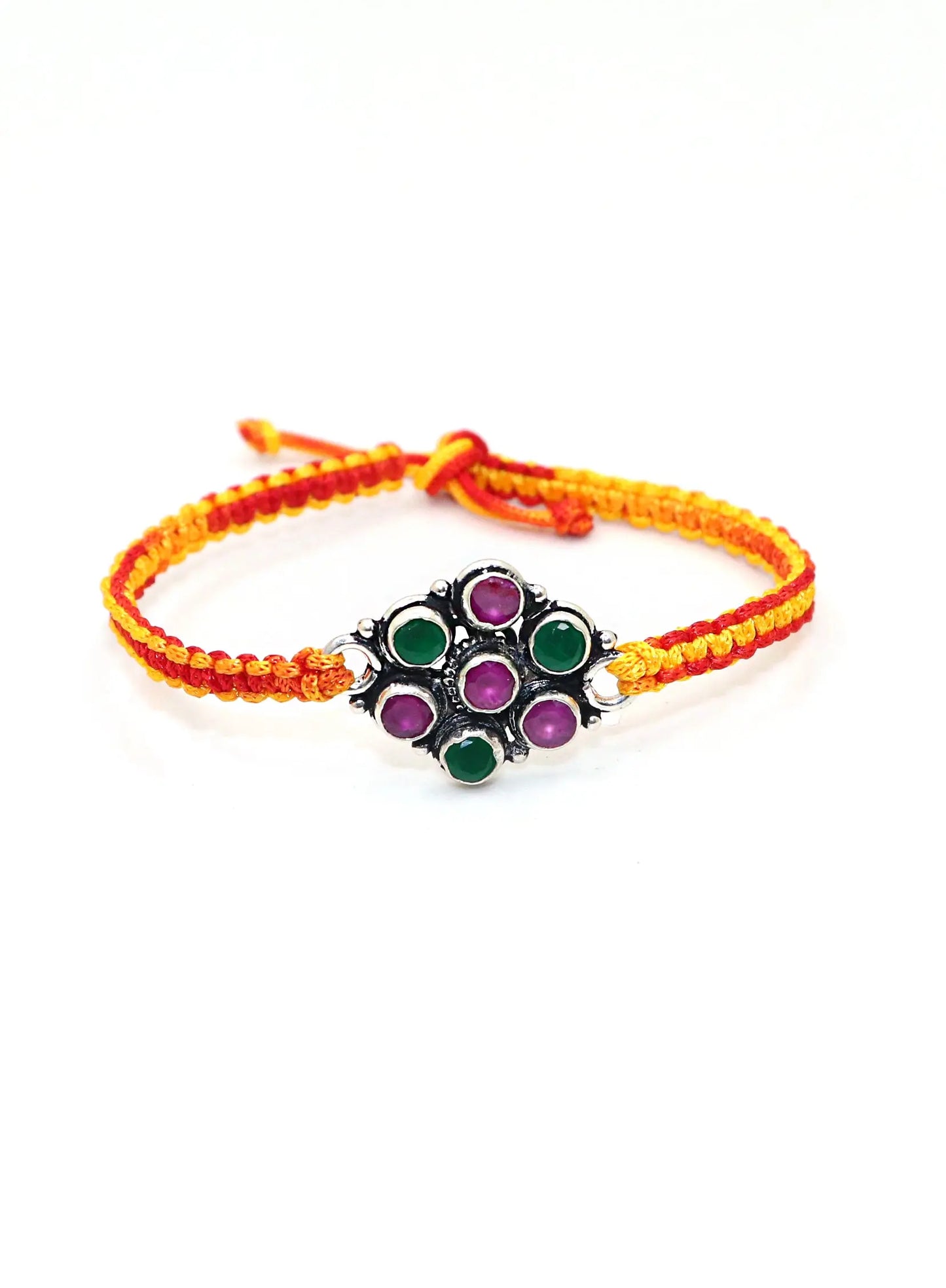 Flower Design Silver Rakhi Band For Rakhi festival