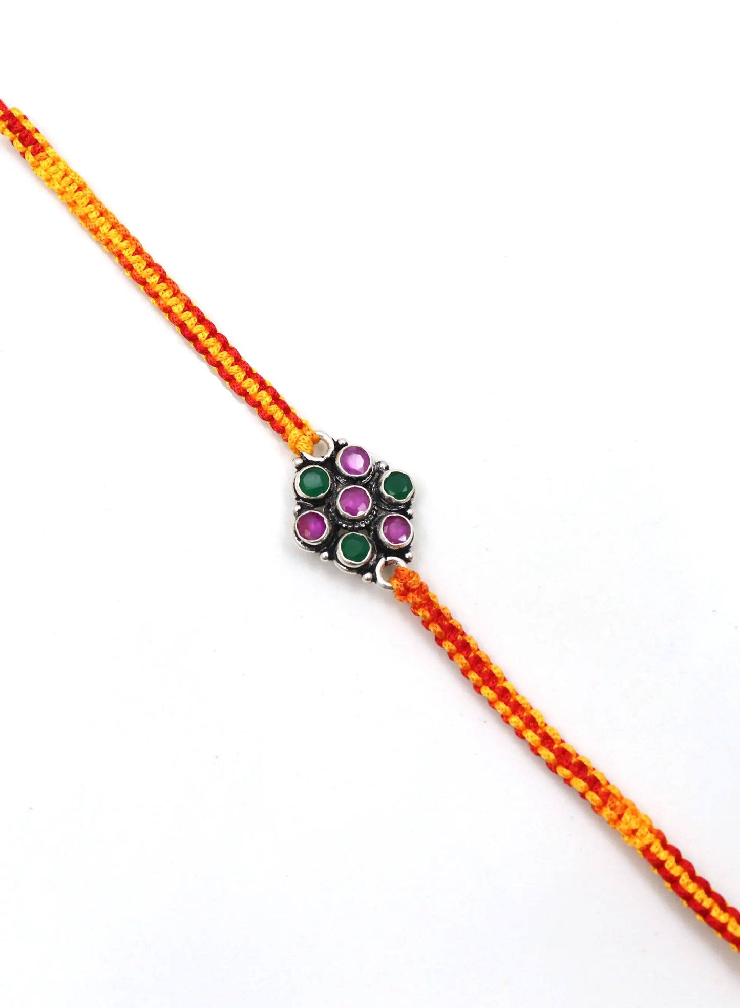 Flower Design Silver Rakhi Band For Rakhi festival