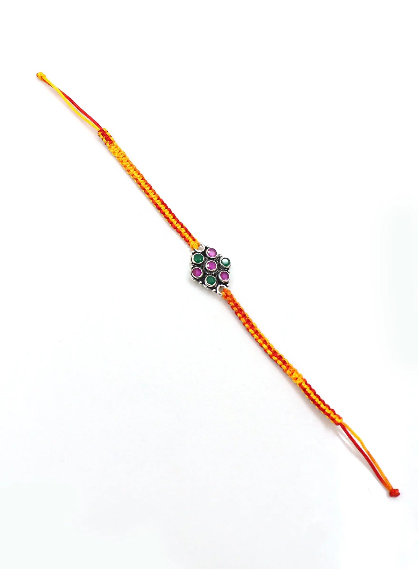 Flower Design Silver Rakhi Band For Rakhi festival