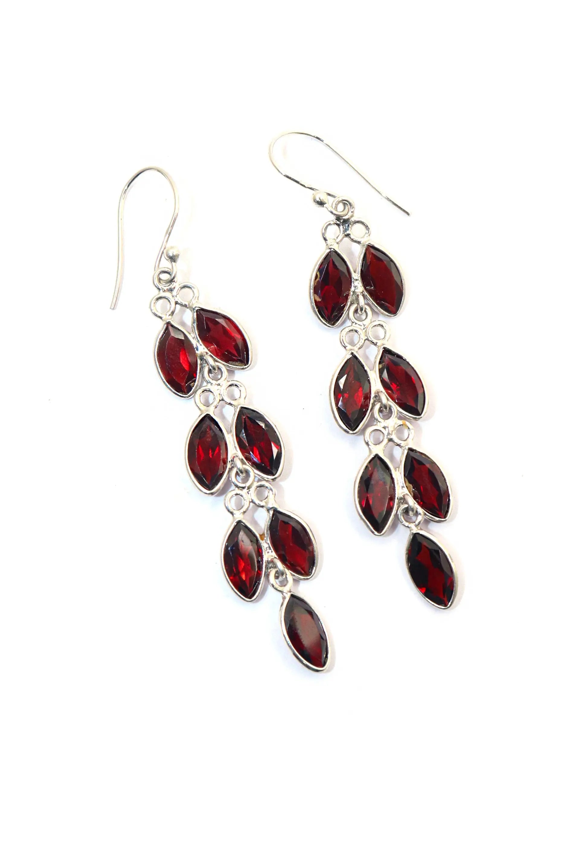 Garnet Gemstone Silver Earrings Unique Creations for Every Moment