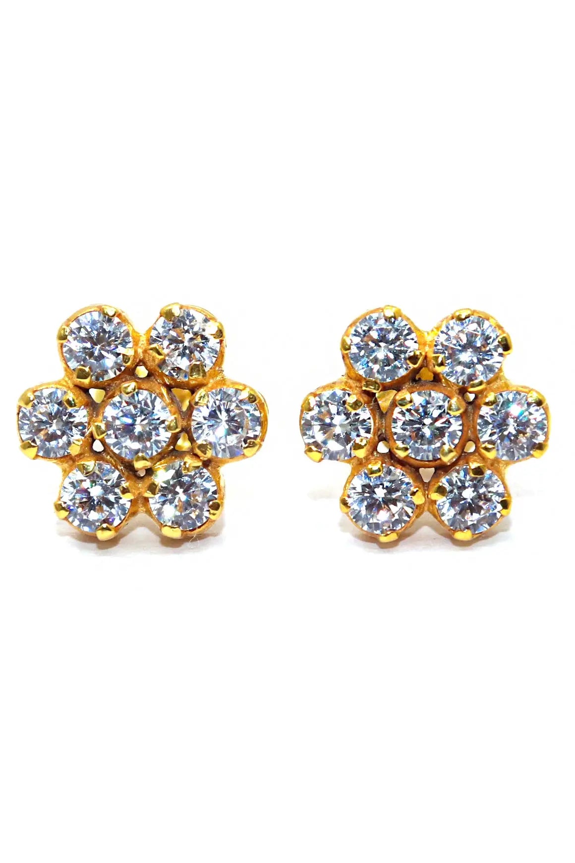 Gold Plated CZ Zircon Dazzling Studs Earring