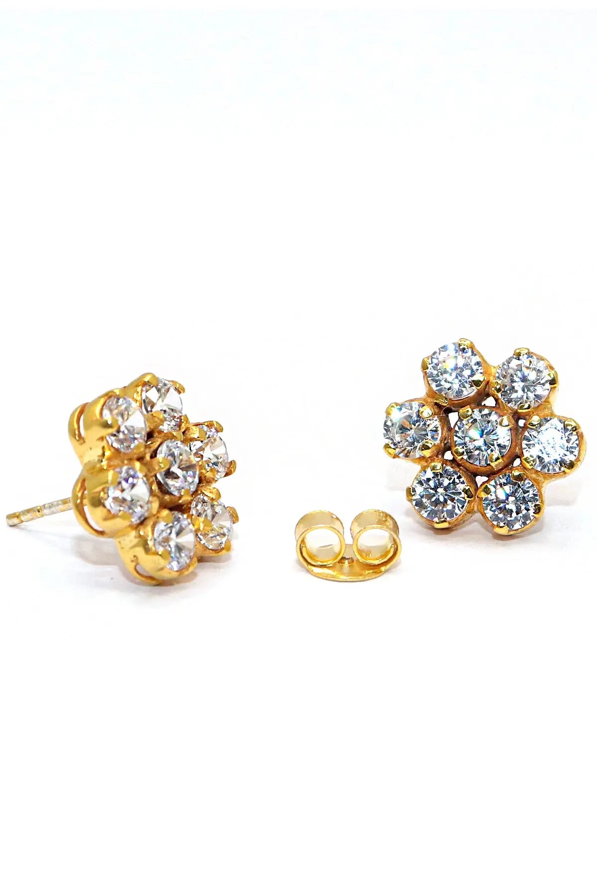 Gold Plated CZ Zircon Dazzling Studs Earring