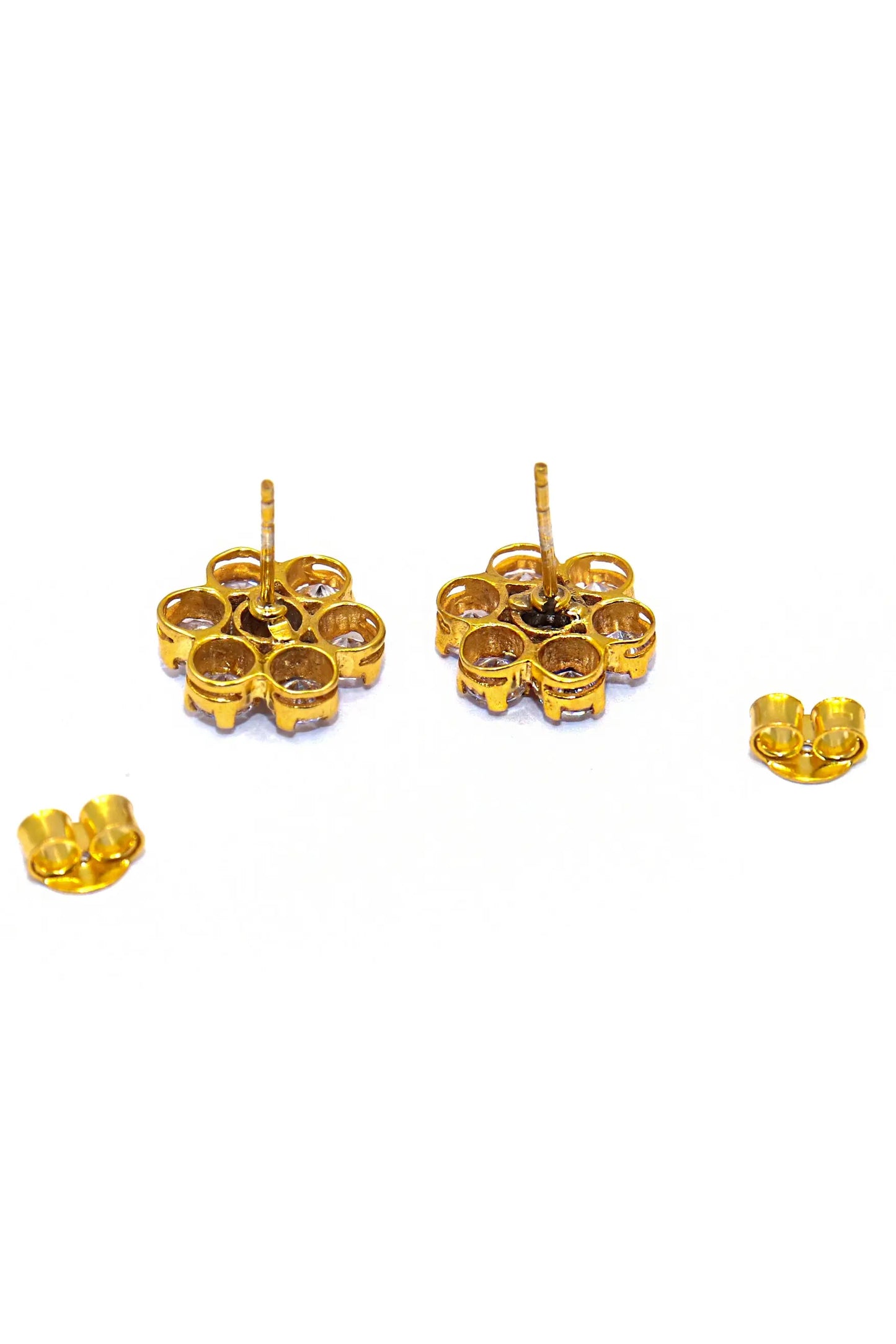 Gold Plated CZ Zircon Dazzling Studs Earring