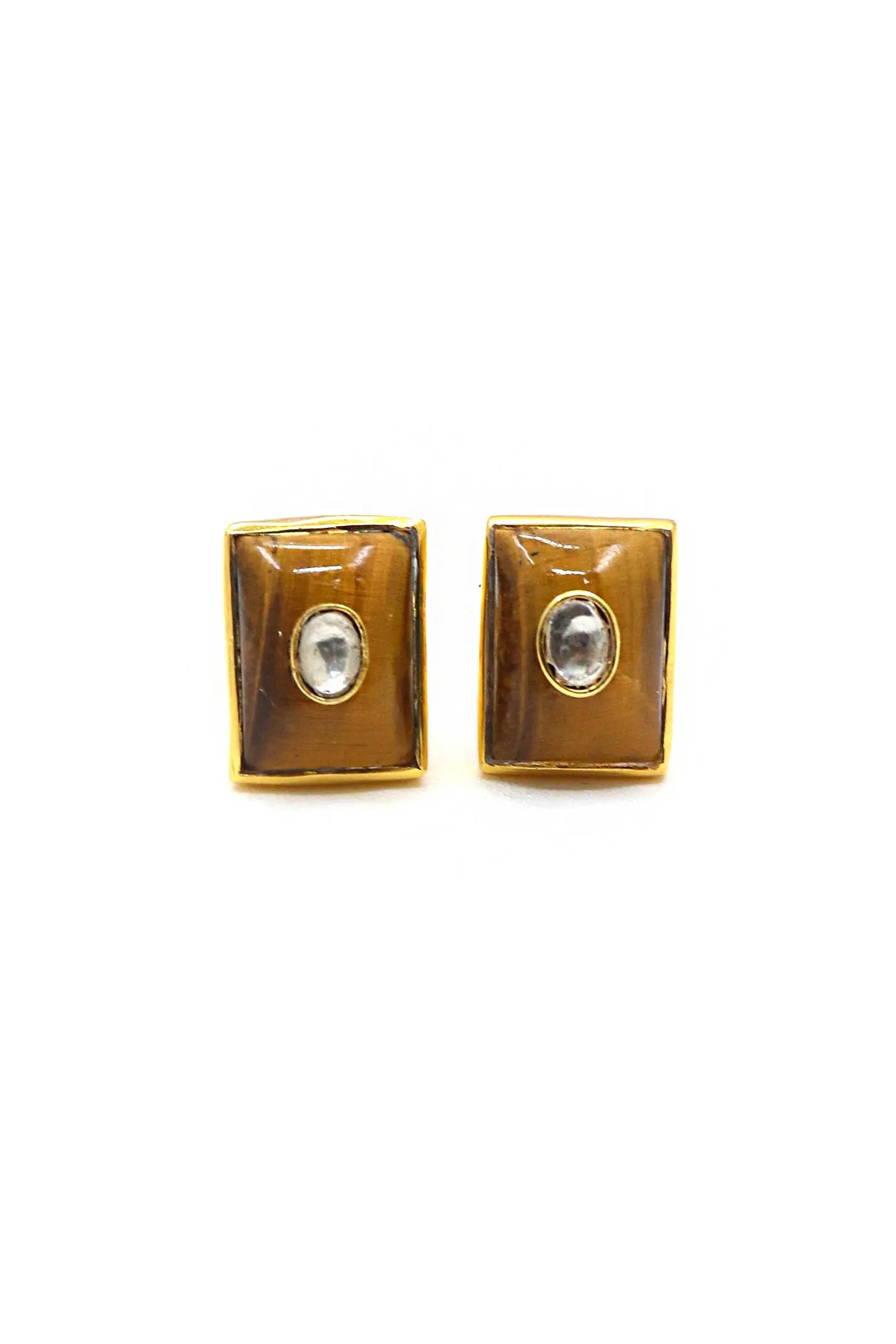 Gold Plated Cufflinks with Semi-Precious Gemstones for the Discerning Gentleman