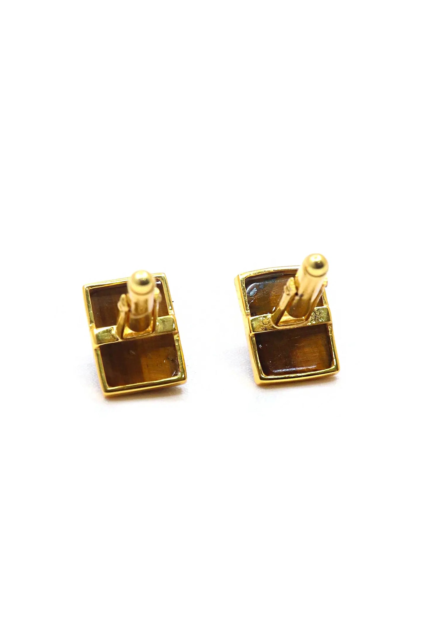 Gold Plated Cufflinks with Semi-Precious Gemstones for the Discerning Gentleman