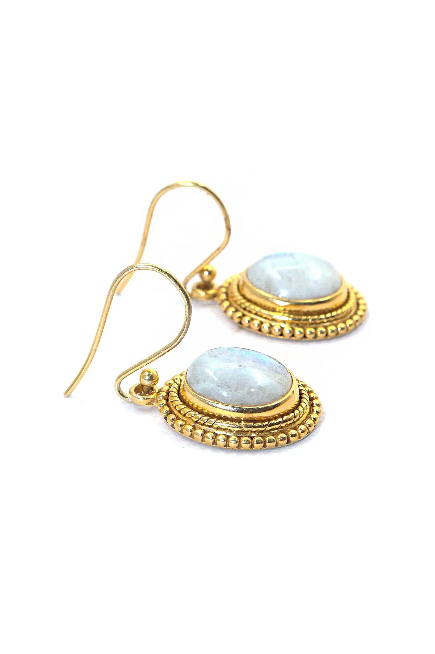 Gold Plated Rainbow Moonstone Trendsetting Designs Earrings