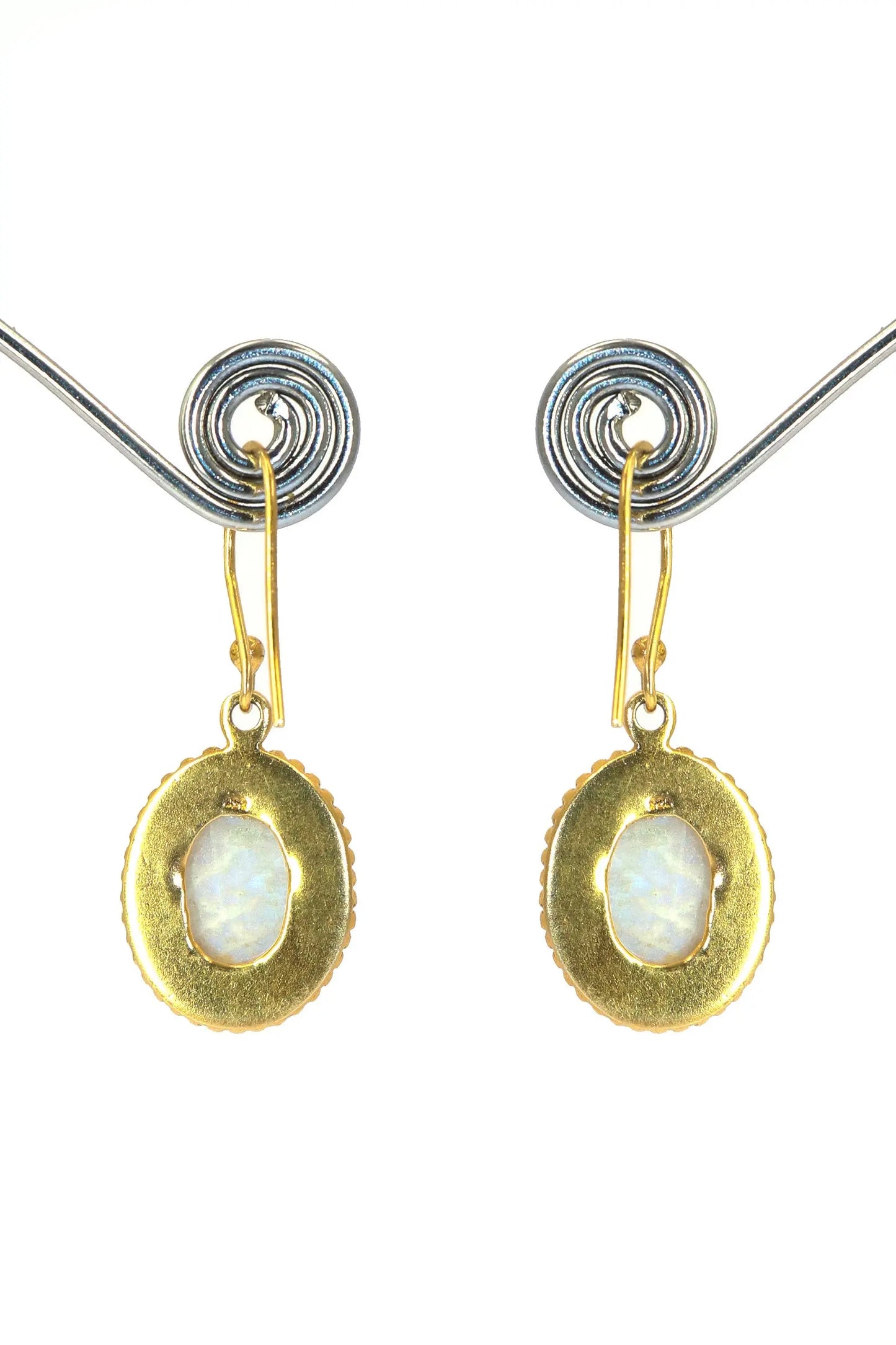 Gold Plated Rainbow Moonstone Trendsetting Designs Earrings