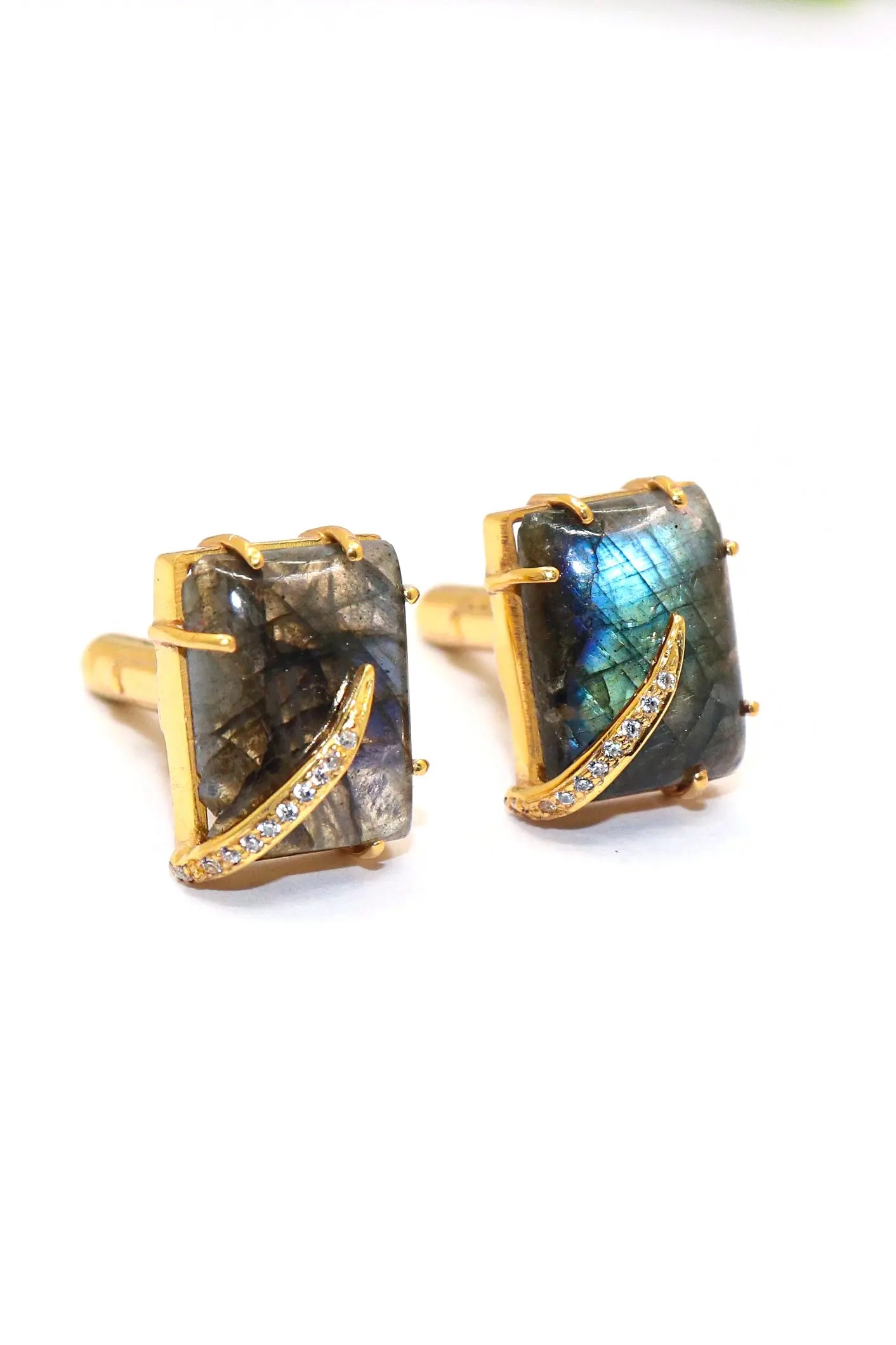 Gold Plated Royal Touch Labradorite Gemstone cufflinks Jewelry