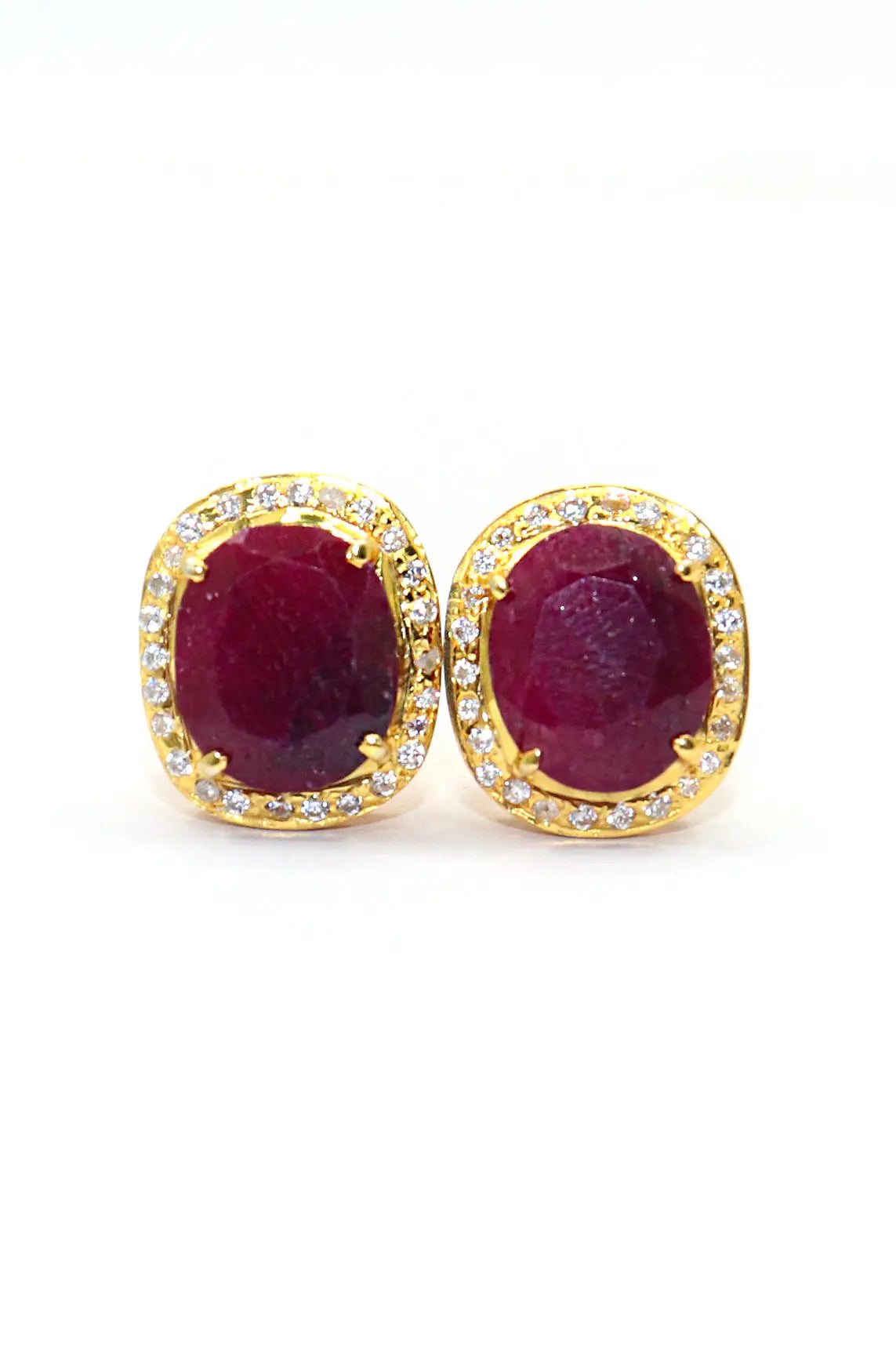 Gold Plated Ruby with Zircon cufflinks Jewelry