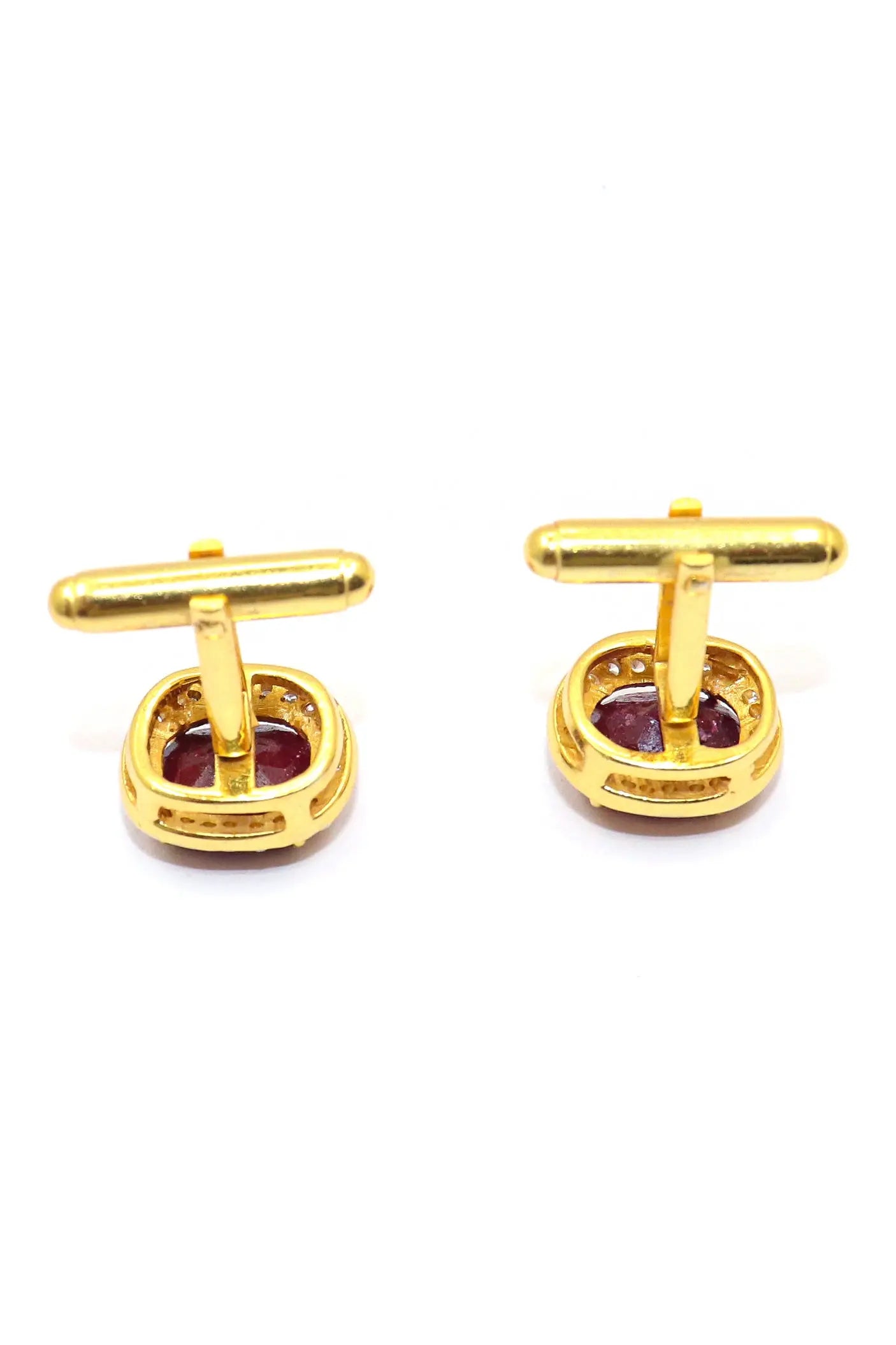 Gold Plated Ruby with Zircon cufflinks Jewelry