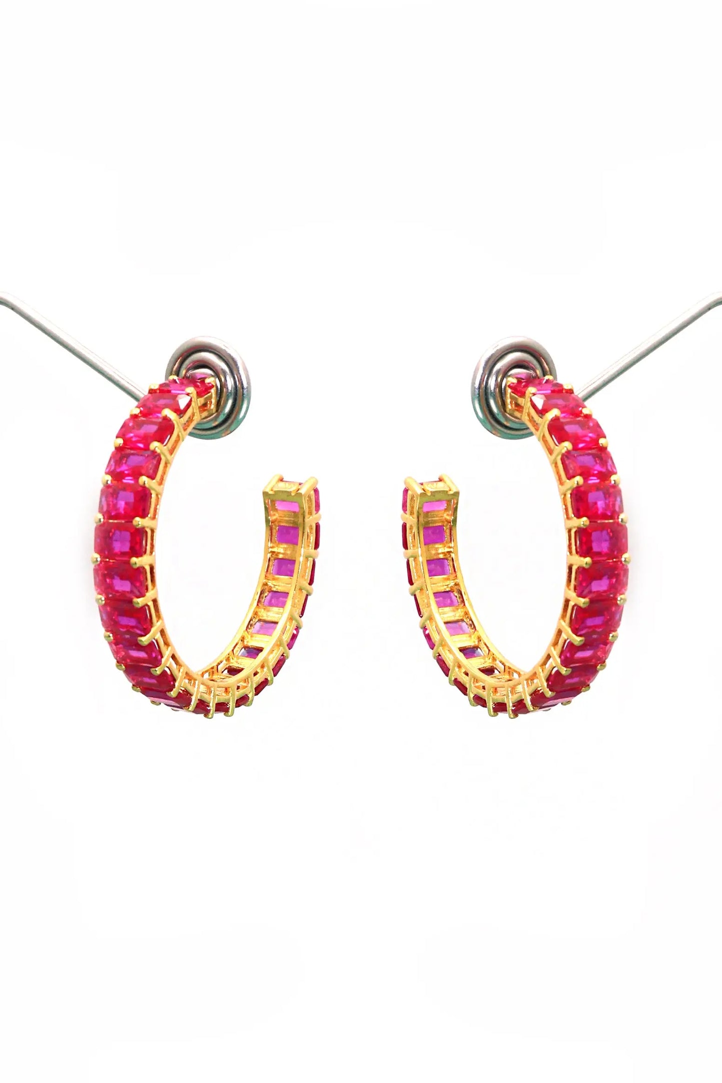 Gold Plated Stylish Fancy Gemstone Women Earring