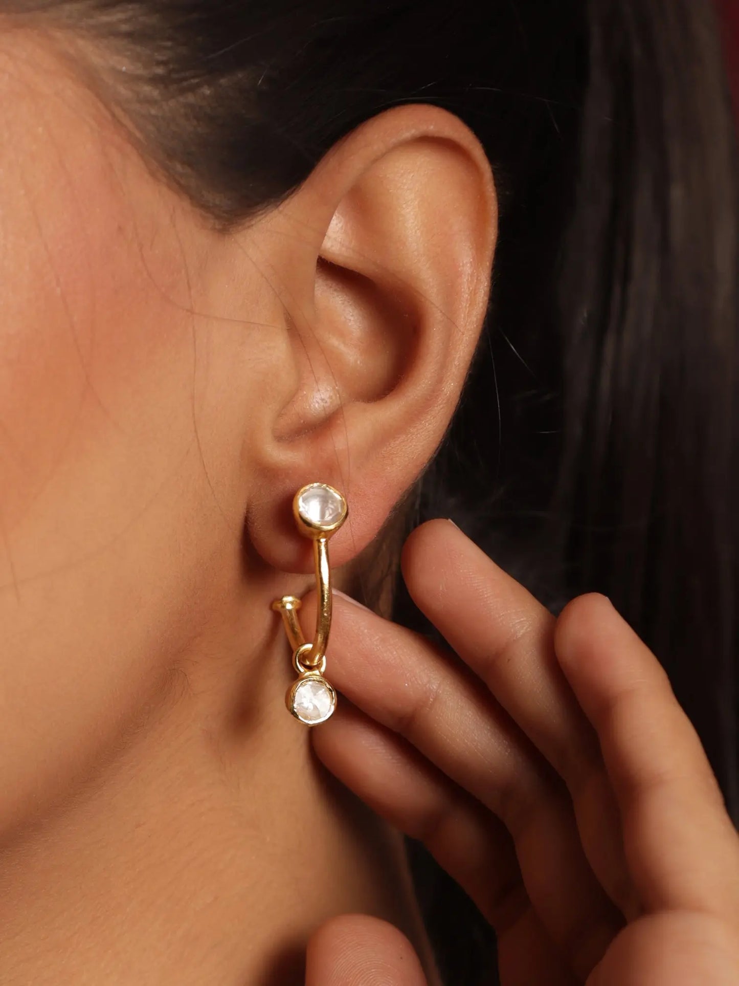 Gorgeous Gold Plated CZ Studs Earrings Jewelry