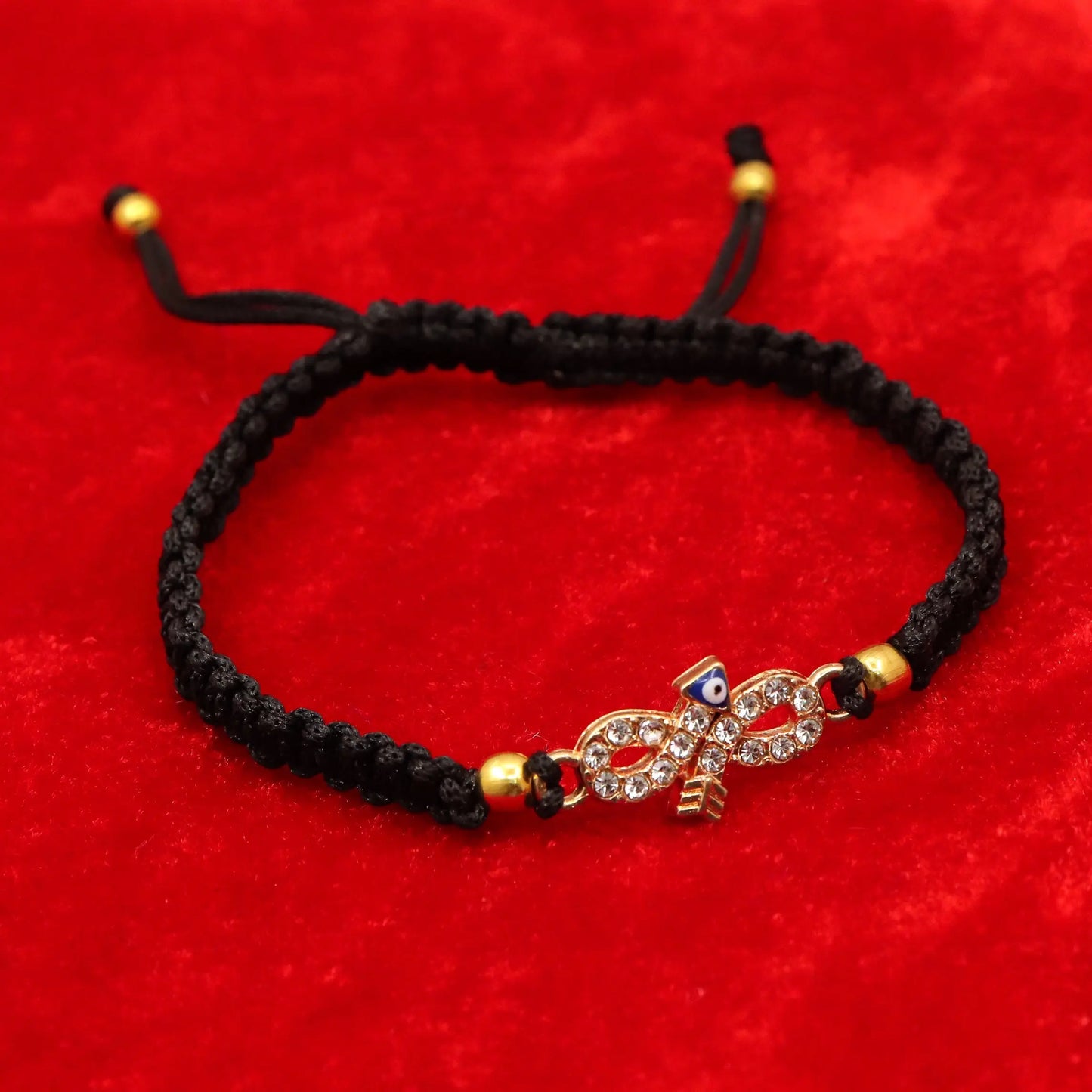 Infinity Arrow With Evil Eye Adjustable Thread Bracelet