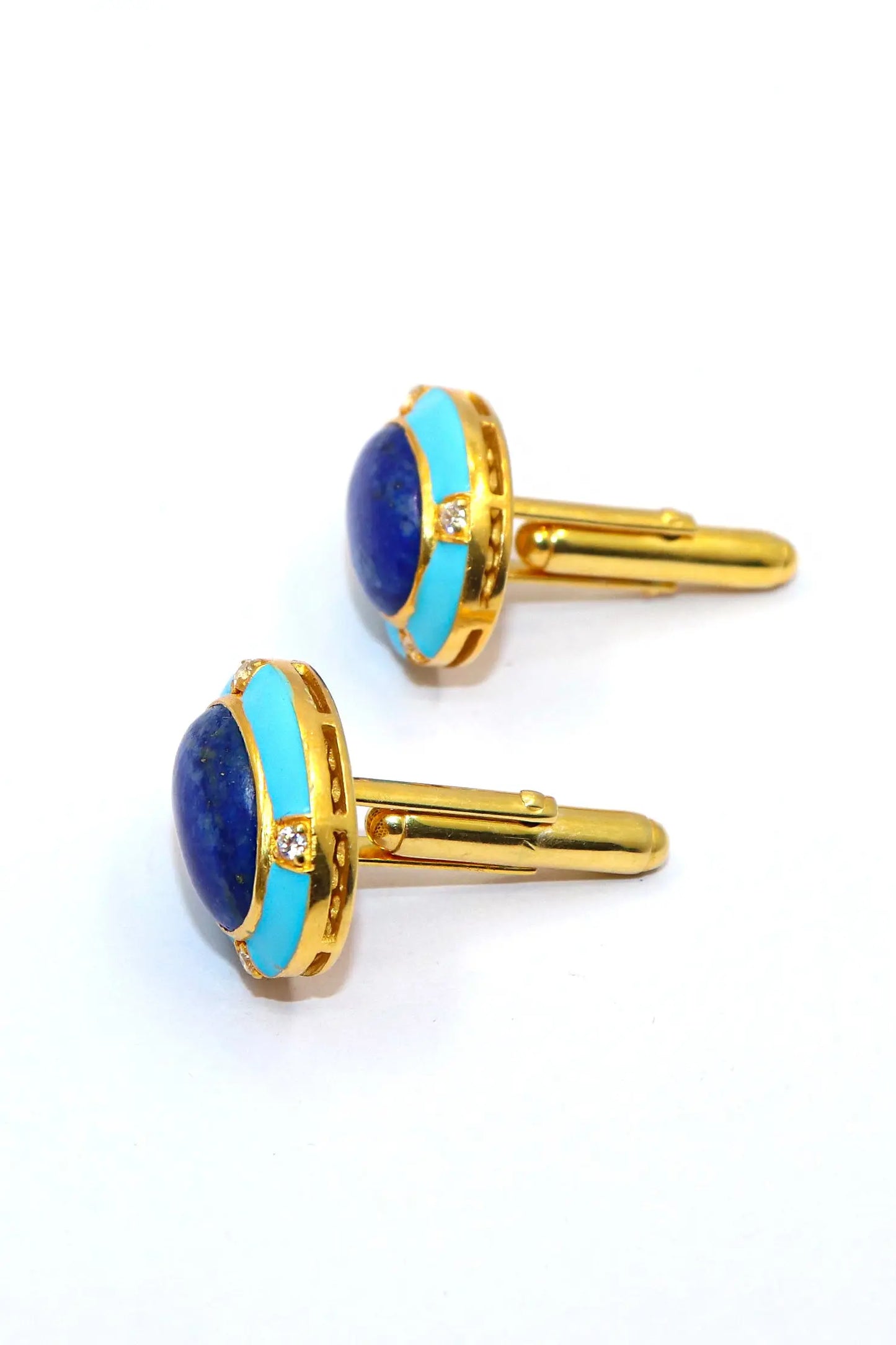 Lapis Lazuli Gemstone Cufflinks Men's Jewelry