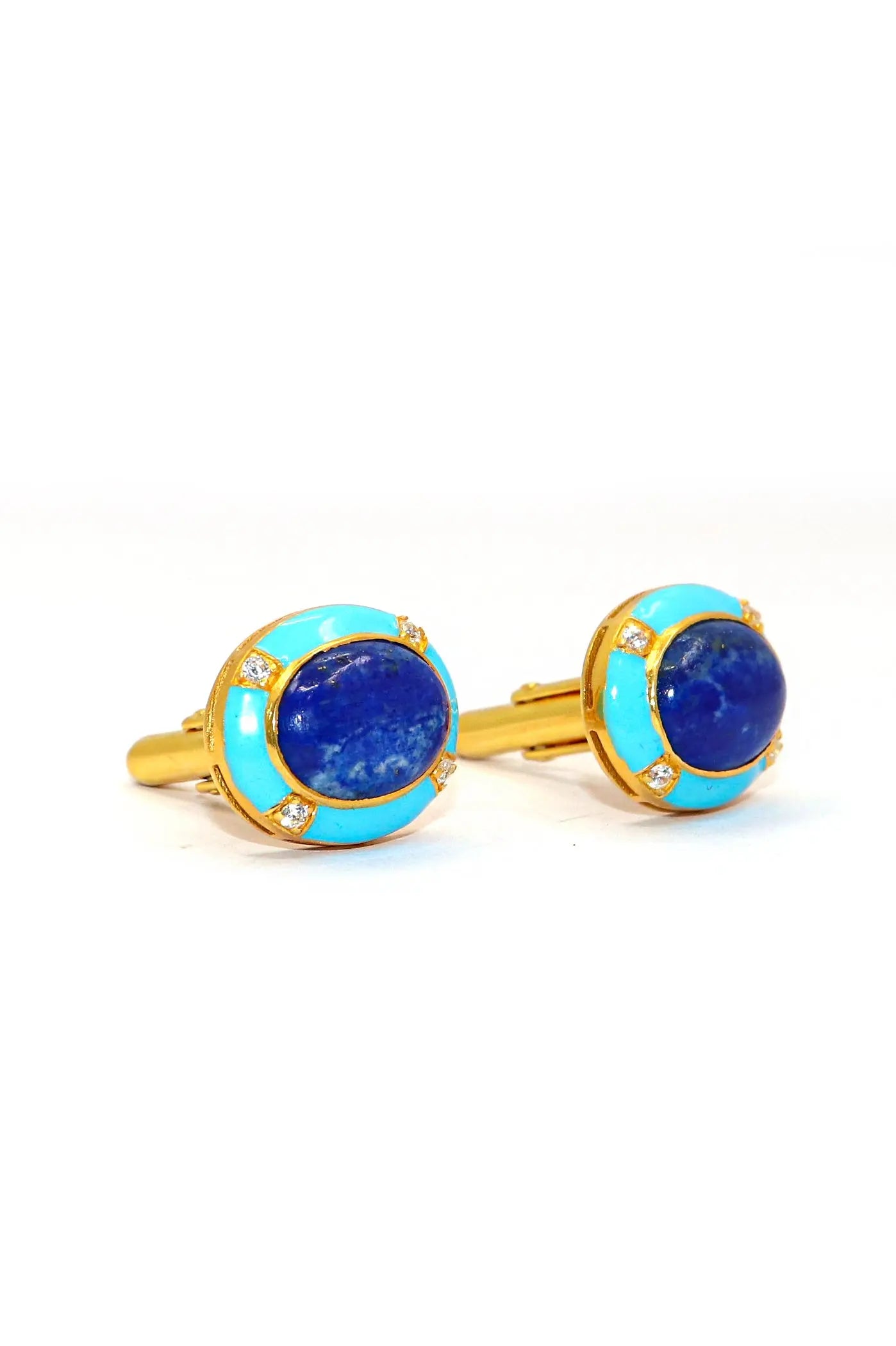 Lapis Lazuli Gemstone Cufflinks Men's Jewelry