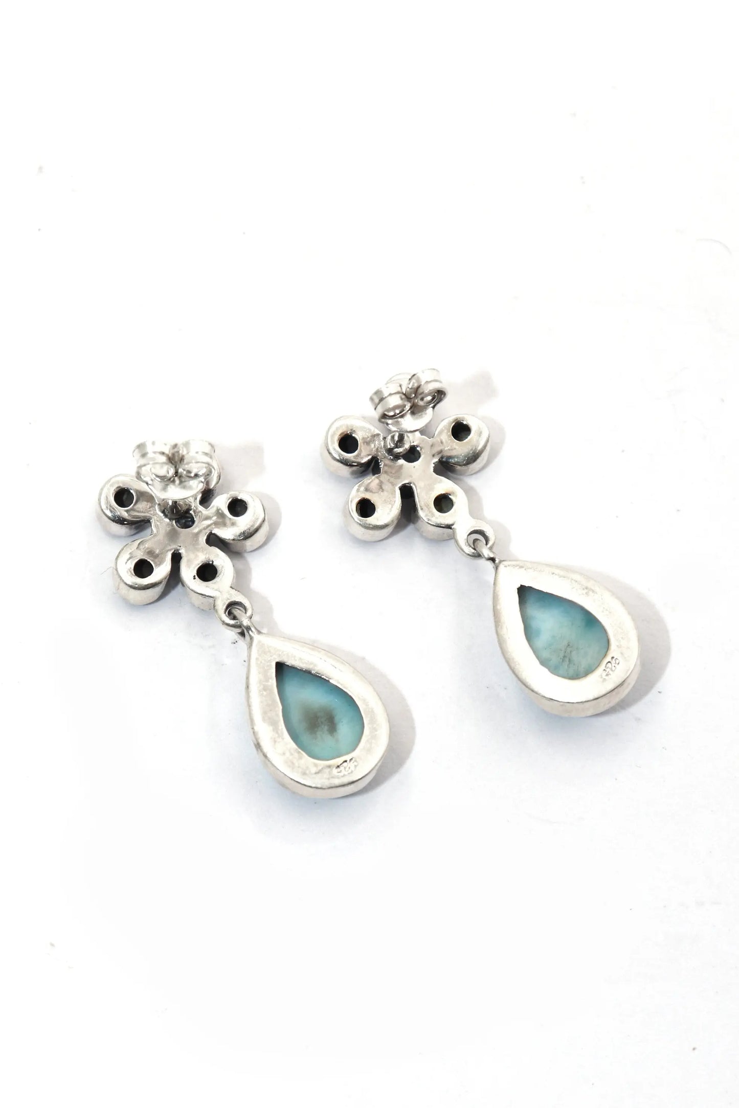 Larimar with Blue Topaz And Pearl Gemstone Earring Jewelry