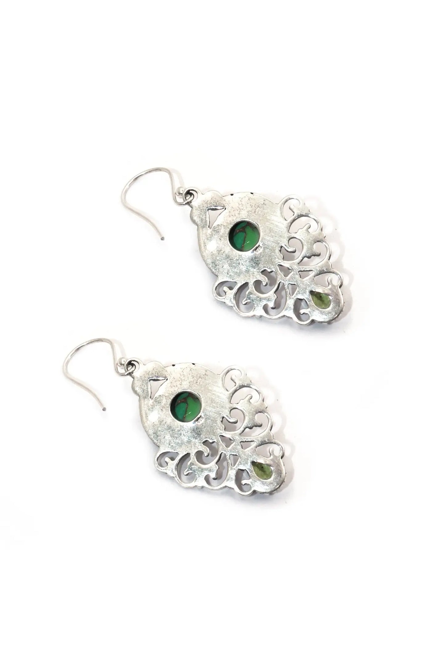 Modern Touch Turquoise and Peridot Gemstone Earrings