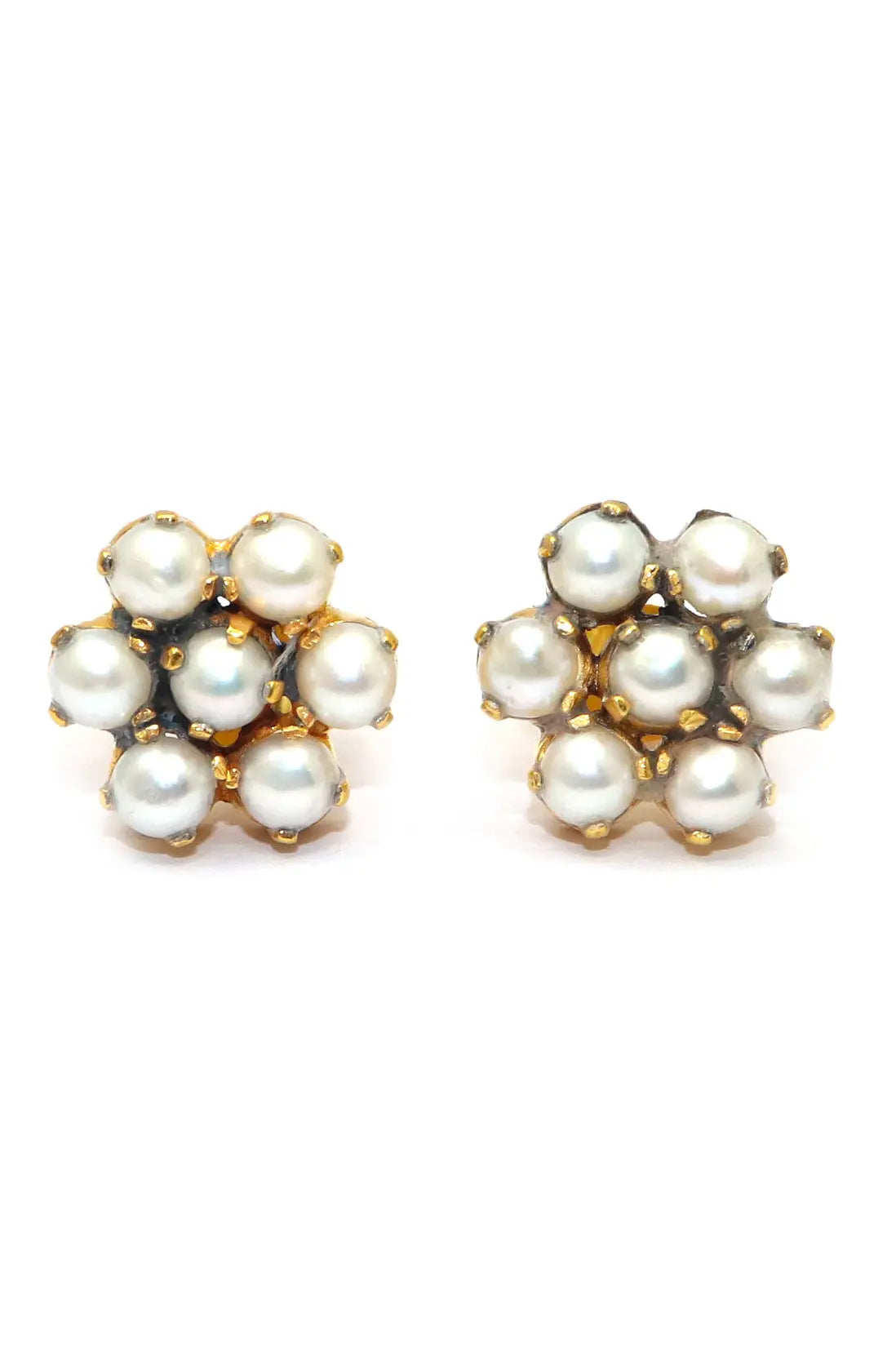 Pearl Gemstone Flower Shape Studs Earring