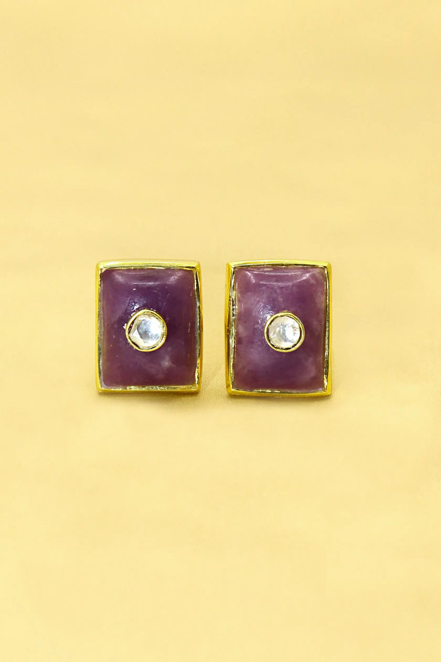 Royal Touch Gold Plated Cufflinks Featuring Sparkling Moissanite and Semi-Precious Stones Men's Jewelry