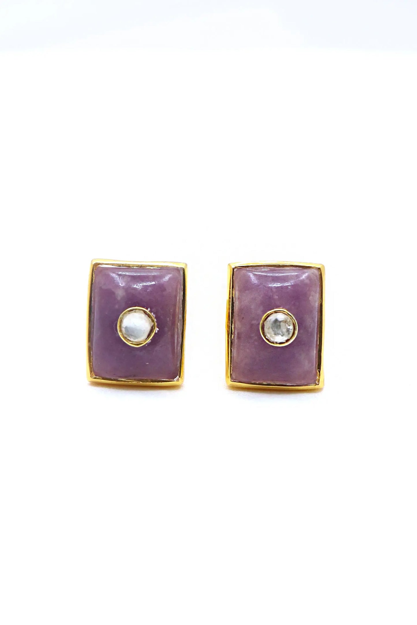 Royal Touch Gold Plated Cufflinks Featuring Sparkling Moissanite and Semi-Precious Stones Men's Jewelry