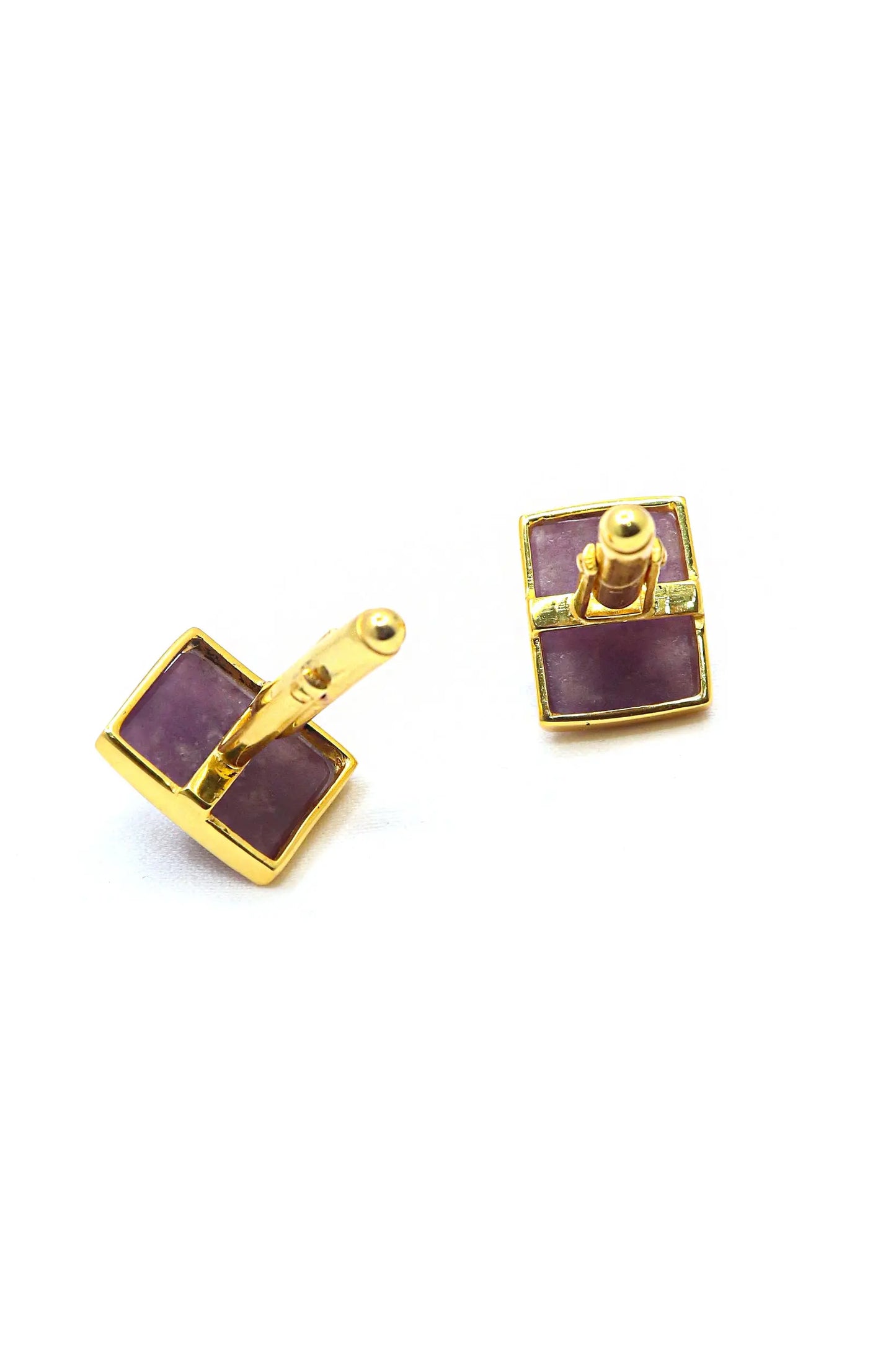 Royal Touch Gold Plated Cufflinks Featuring Sparkling Moissanite and Semi-Precious Stones Men's Jewelry