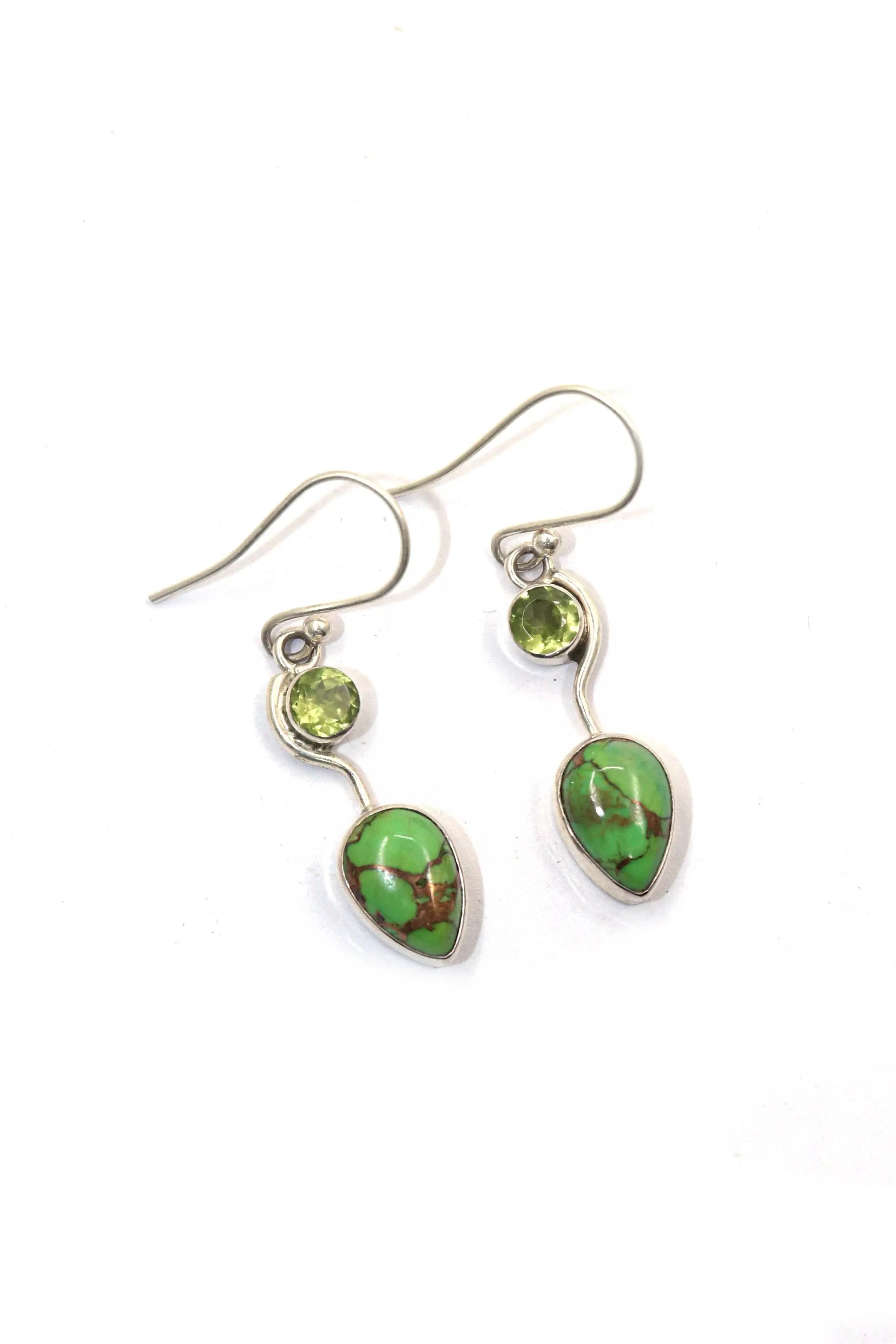 Semi-Precious Peridot with turquoise Gemstone Fashion Earrings for Women