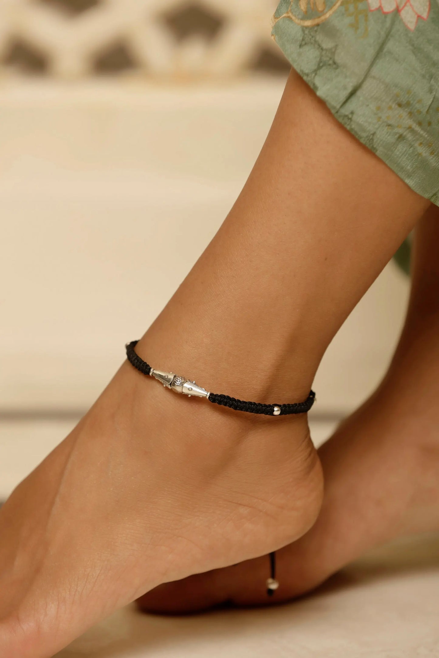 Shining Silver Nazariya Anklet