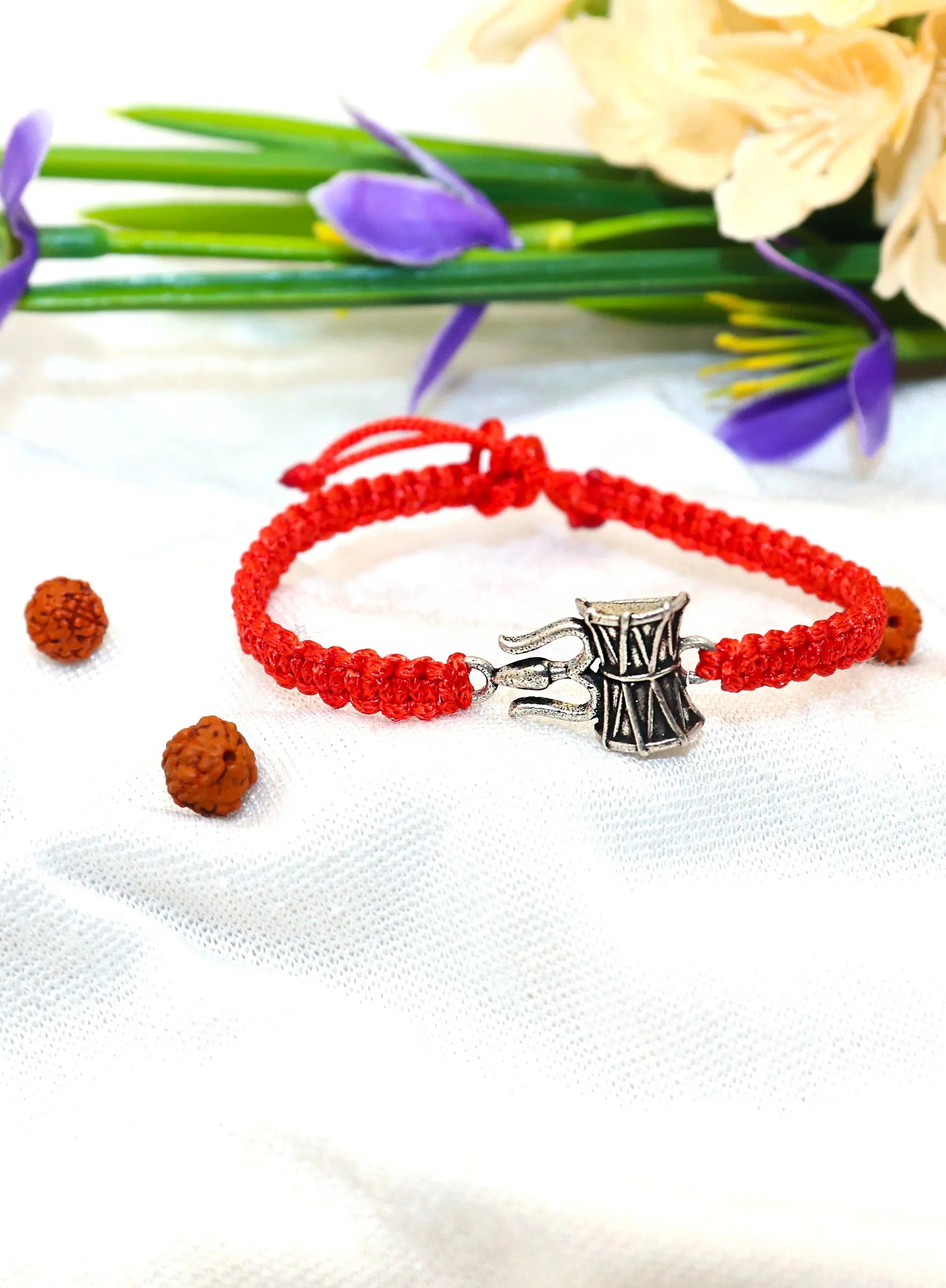 Shiva damru and trishula Charm Sibling Rakhi Band