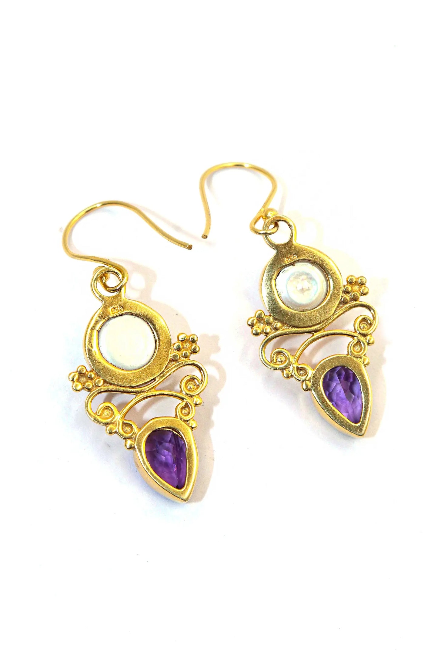 Shop the Latest in Pearl With Purple Topaz Gemstone Earrings