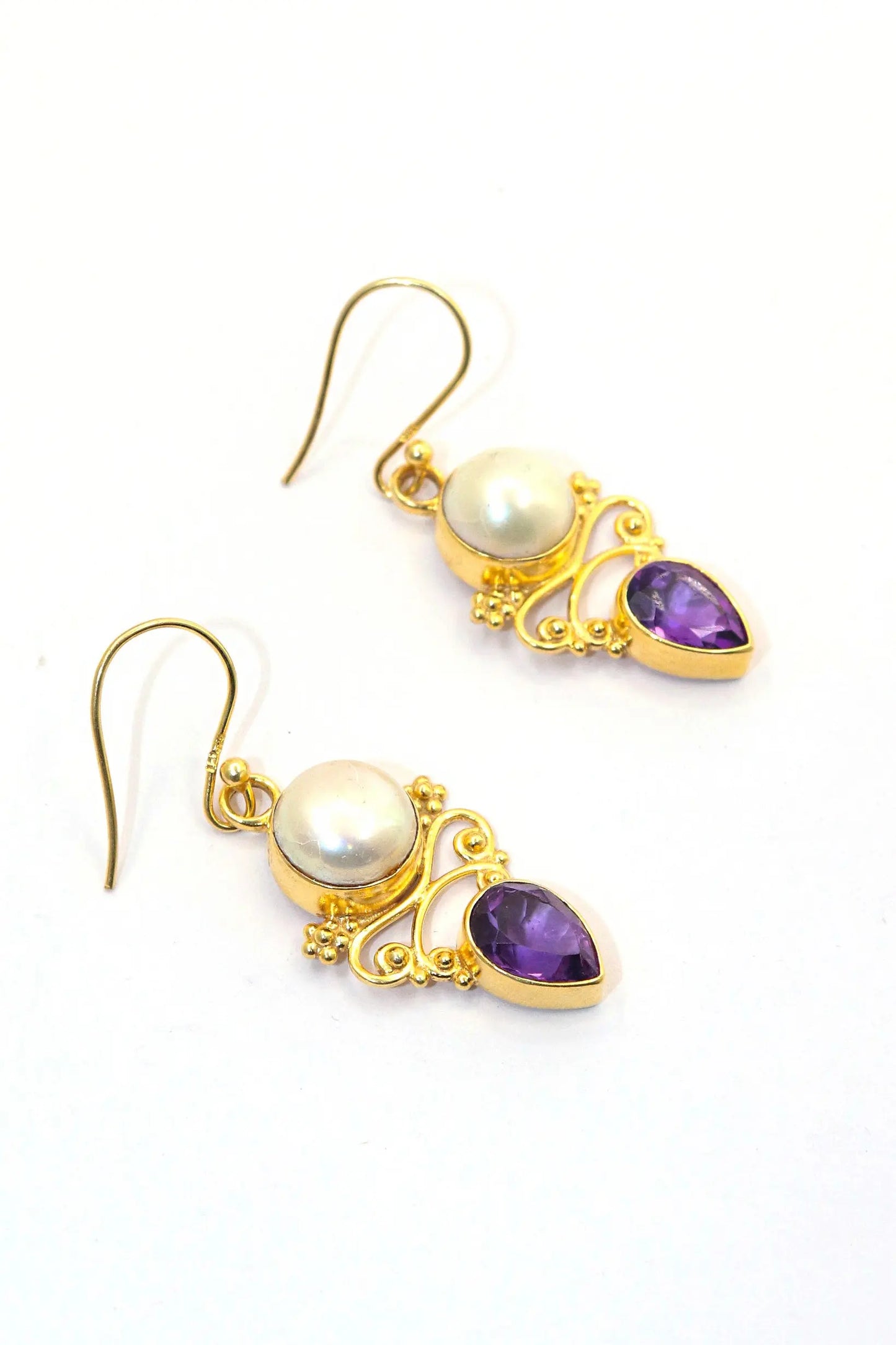 Shop the Latest in Pearl With Purple Topaz Gemstone Earrings