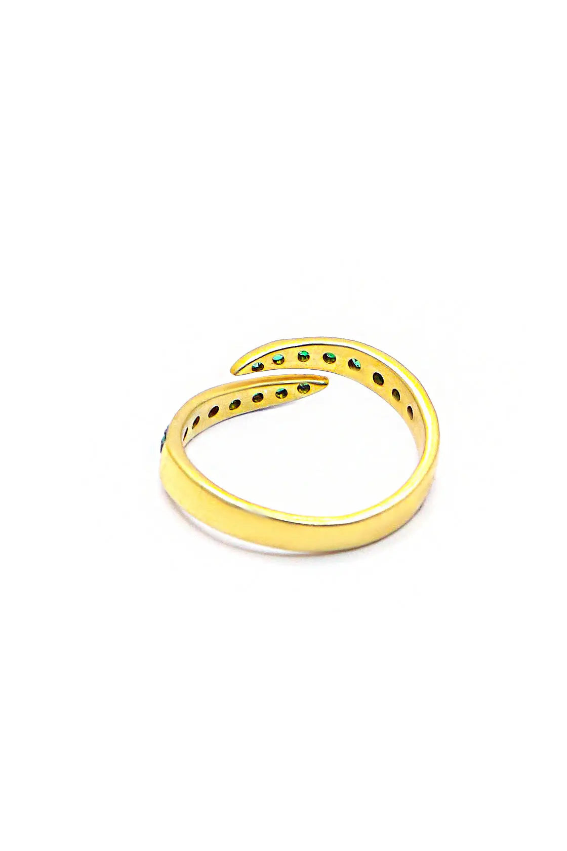 Tiny TSAVOURITE Gemstone Gold Plated Adjustable Ring