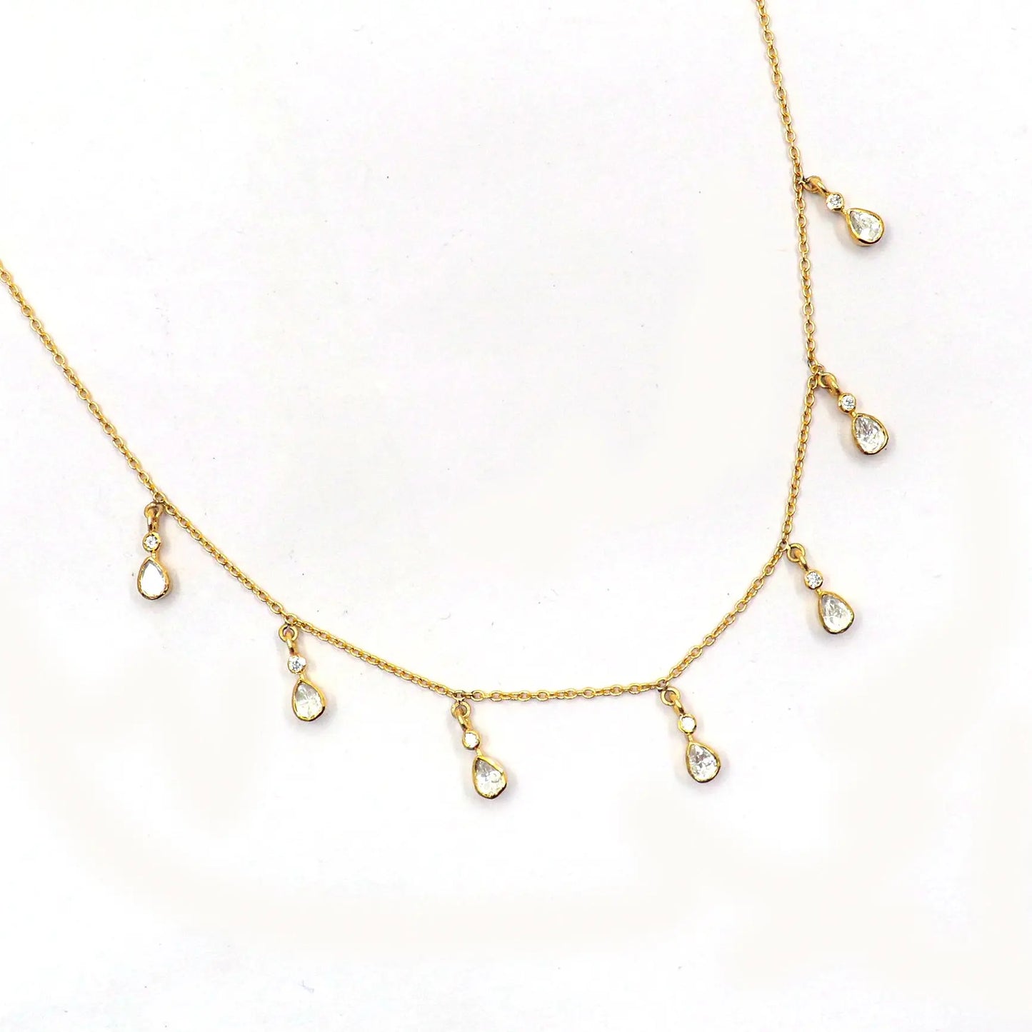 Trending Style Gold Plated Moissanite Gemstone Necklace Jewelry