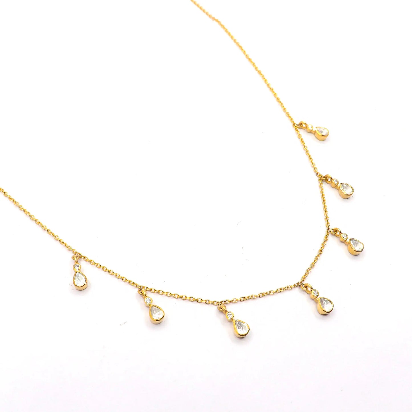 Trending Style Gold Plated Moissanite Gemstone Necklace Jewelry